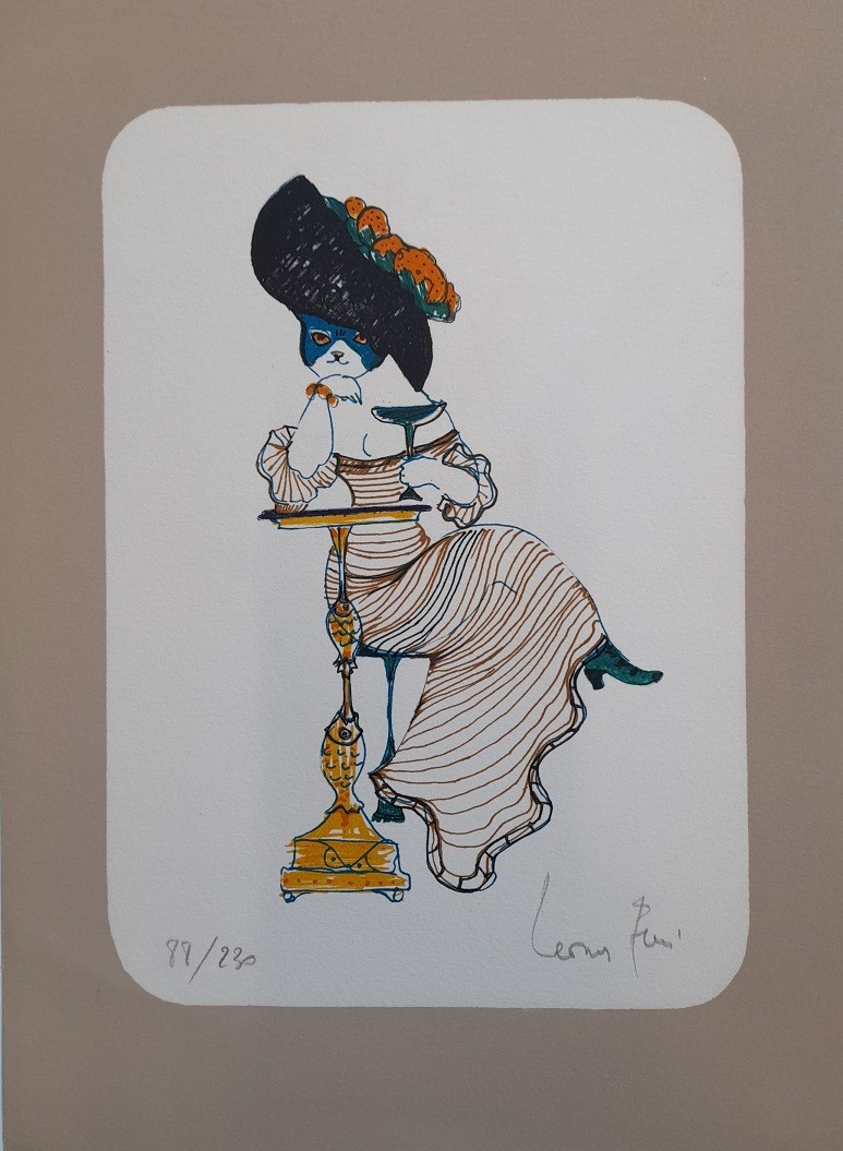 Leonor Fini, Chat à la robe rayée Leonor Fini, Chat à la robe rayée
