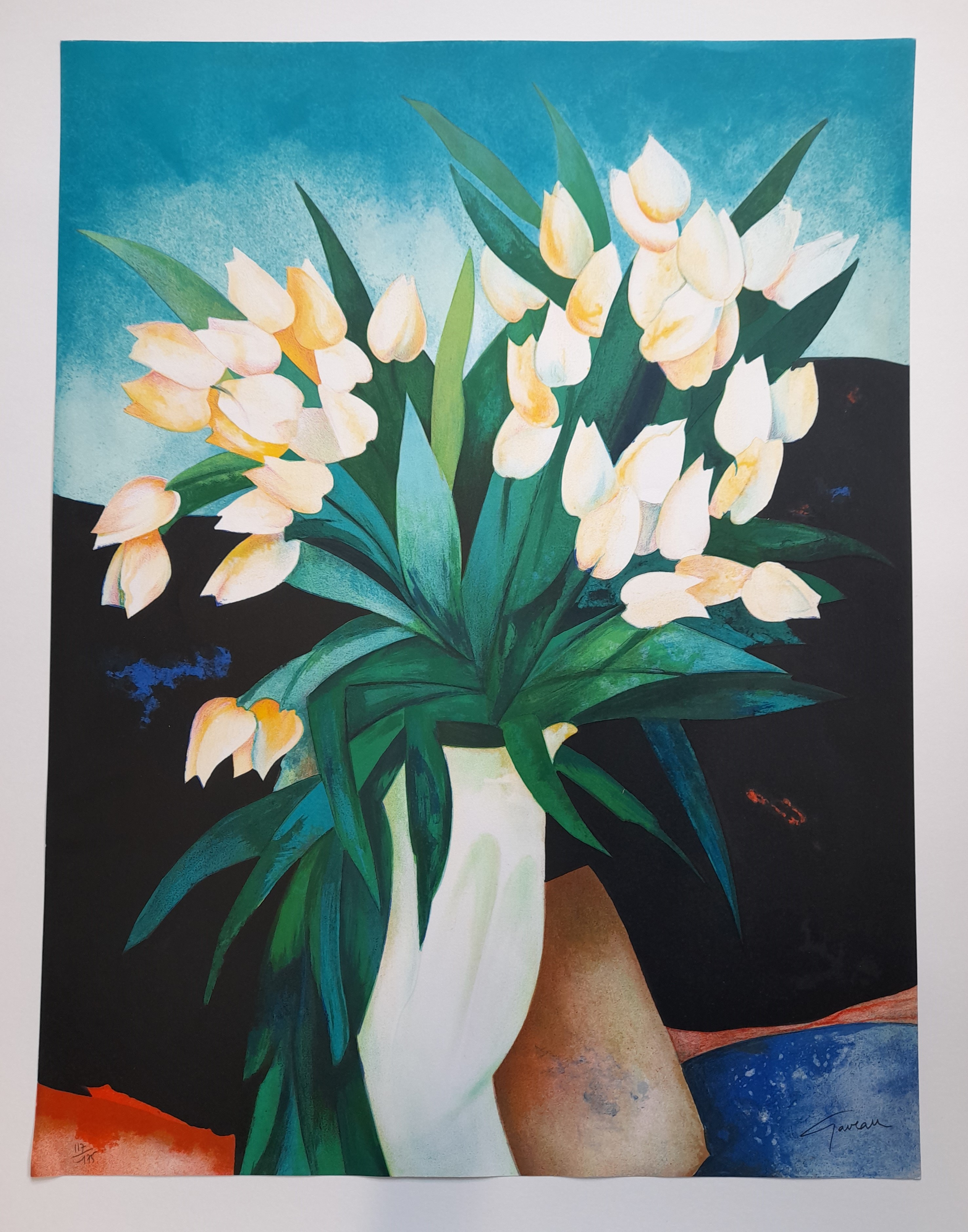 Claude Gaveau, Bouquet au Vase de Porcelaine Claude Gaveau, Bouquet au Vase de Porcelaine