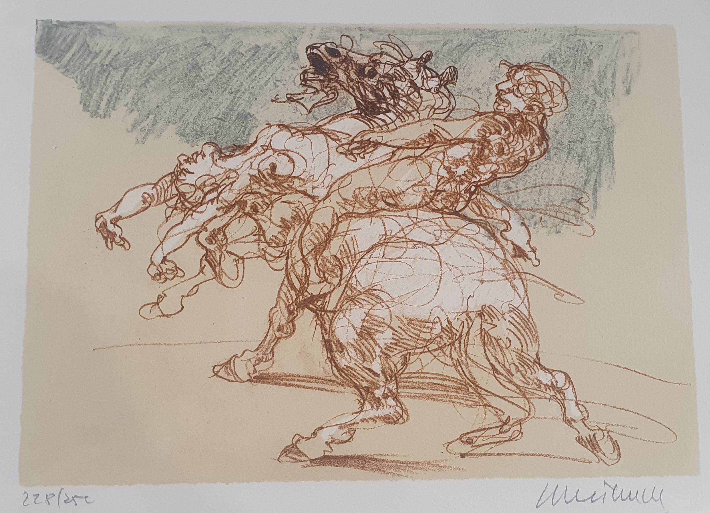 Claude Weisbuch, Cavalier et femme nue allongée Claude Weisbuch, Cavalier et femme nue allongée