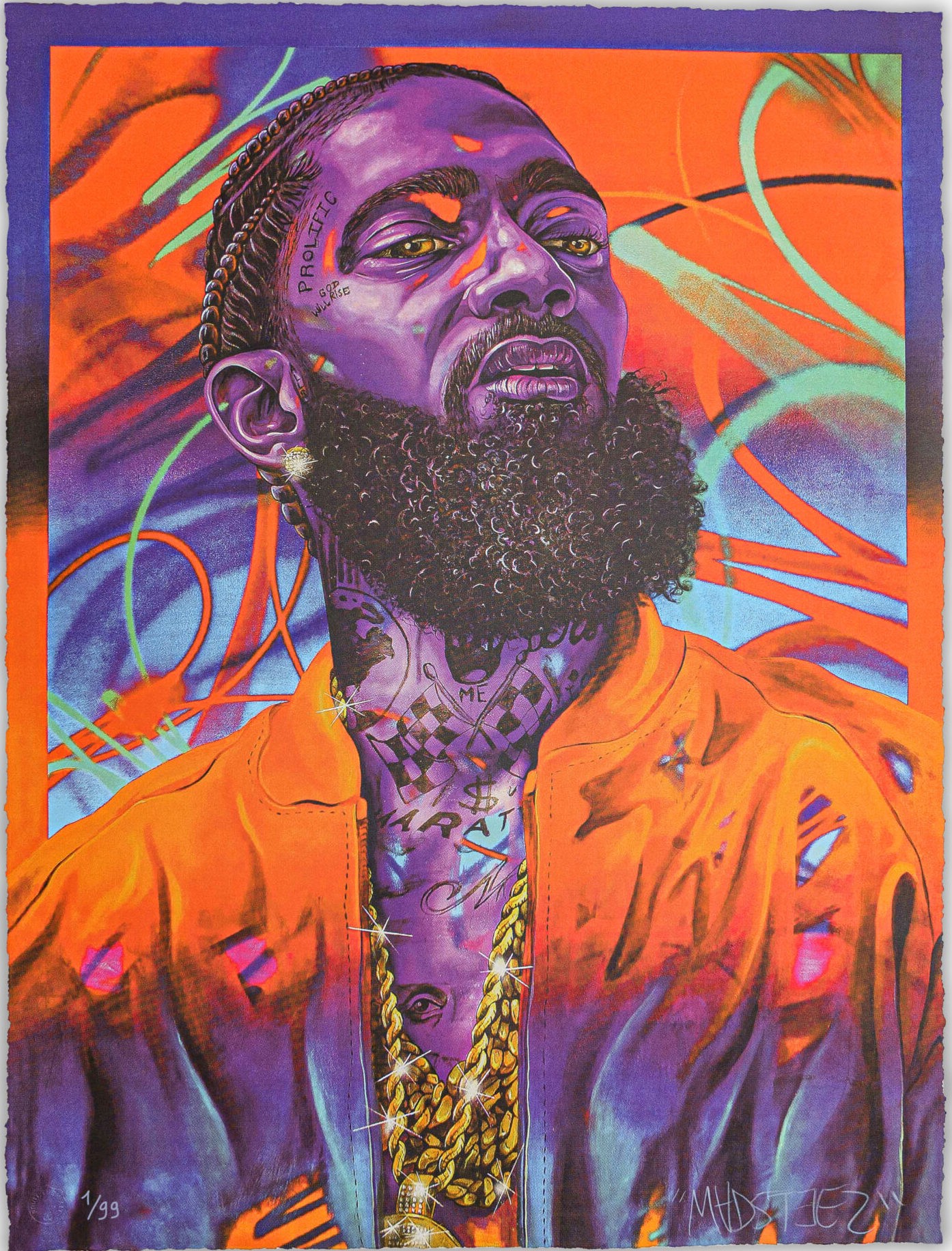 My Nipsey Hussle painting is complete! Tell me what you think