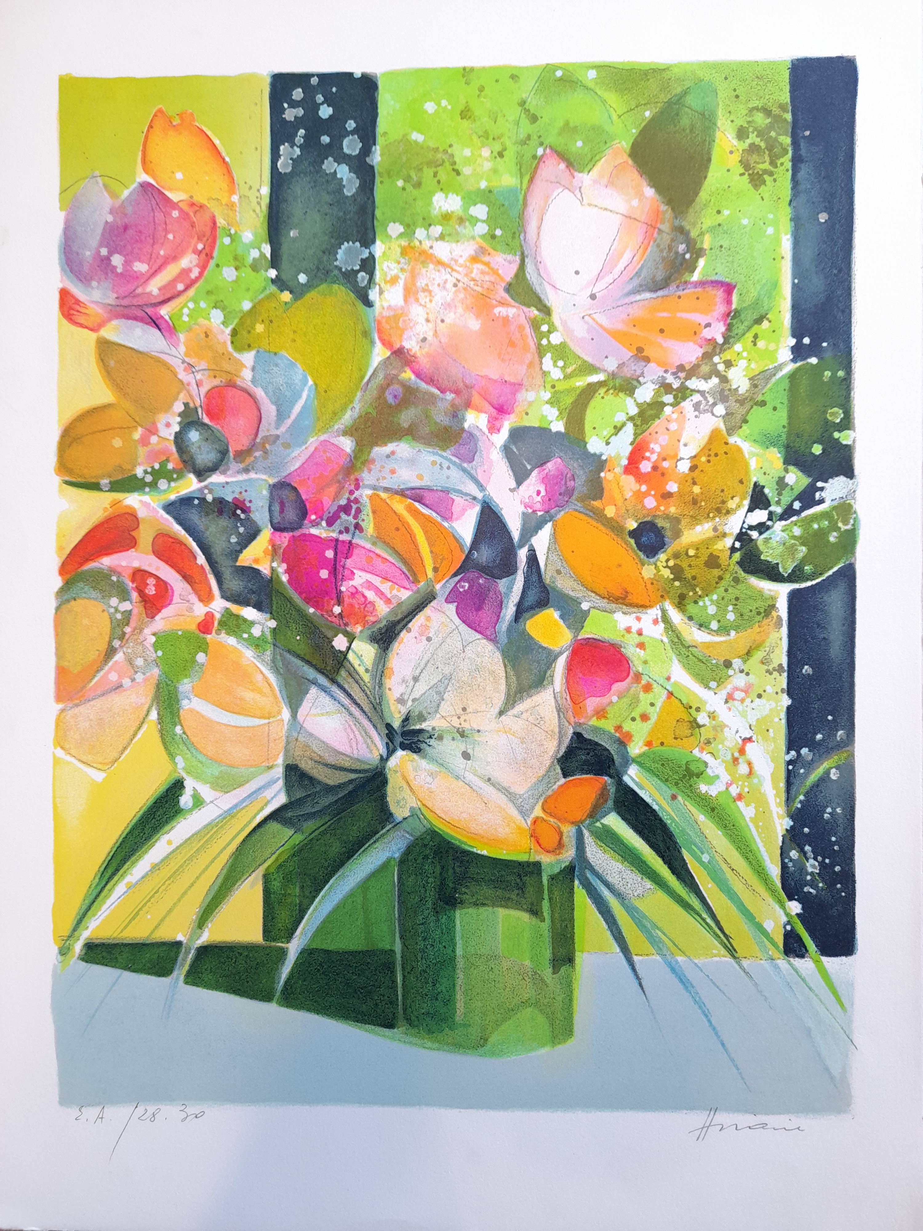Camille Hilaire, Bouquet nappe bleue Camille Hilaire, Bouquet nappe bleue