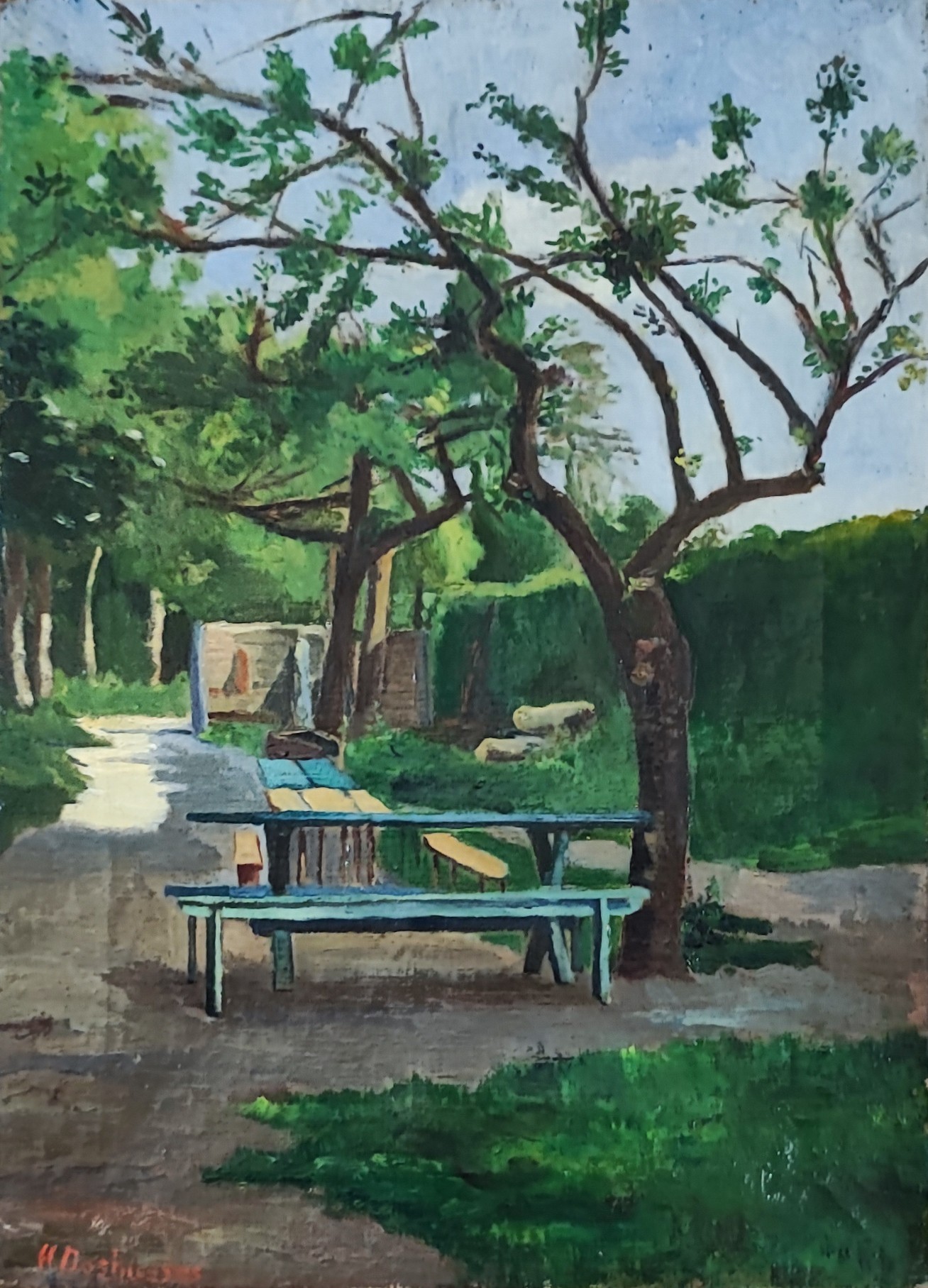 H. Doshueses, Jardin du Café Fagolle, Acacias, Genève H. Doshueses, Jardin du Café Fagolle, Acacias, Genève