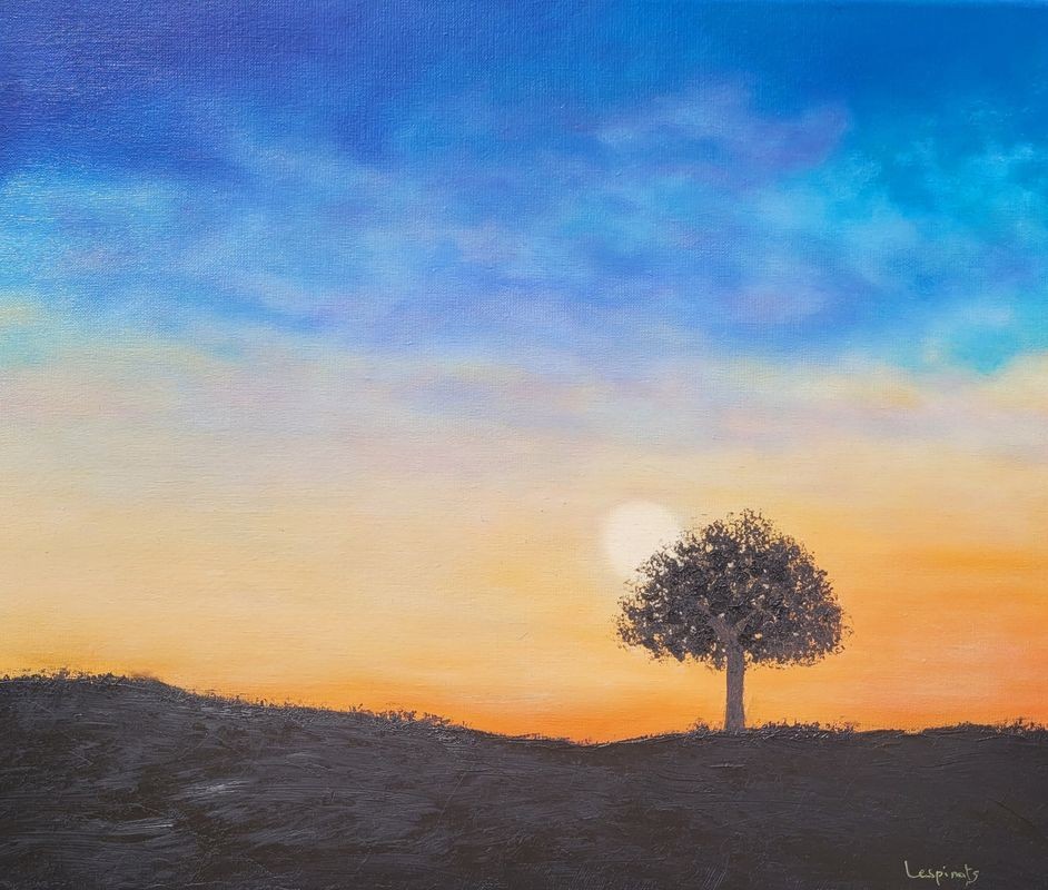 Nadine de Lespinats, Arbre au coucher de soleil Nadine de Lespinats, Arbre au coucher de soleil