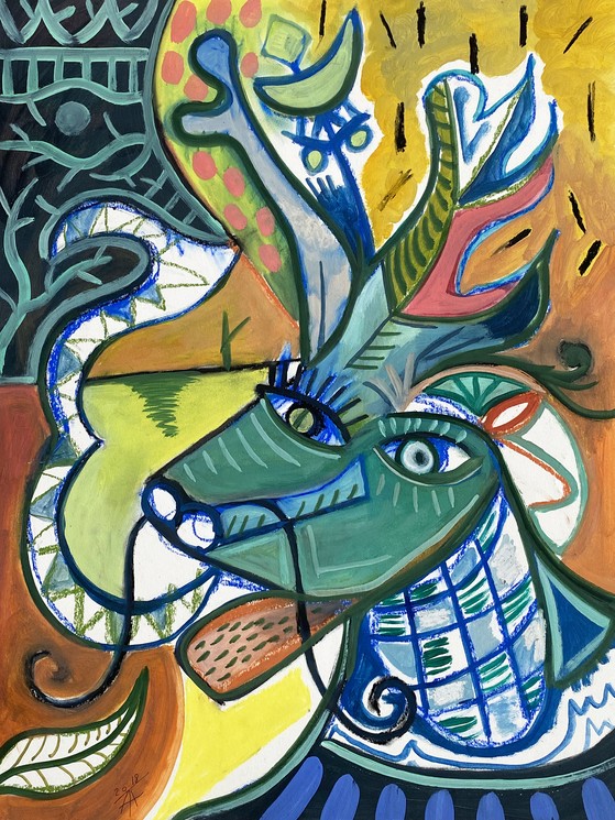Timothy Archer, Le brame du cerf, Painting on paper