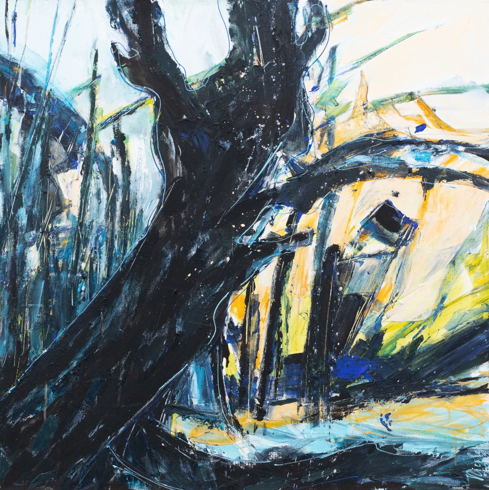 Nicole Gérard, Mangrove - Paysage tropical abstrait Nicole Gérard, Mangrove - Paysage tropical abstrait