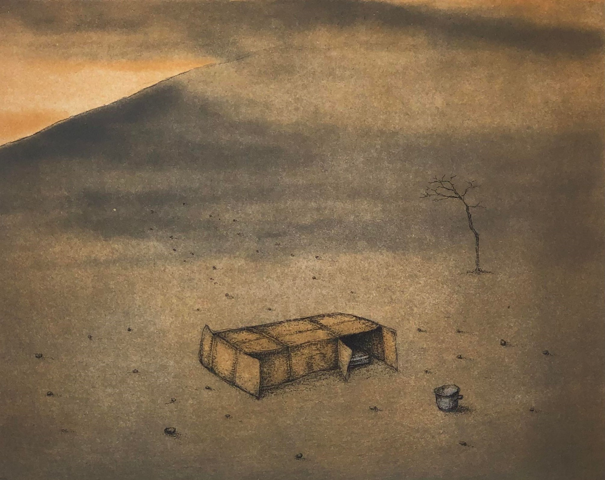 Mitsuo Shiraishi, Refuge, gravure originale Mitsuo Shiraishi, Refuge, gravure originale
