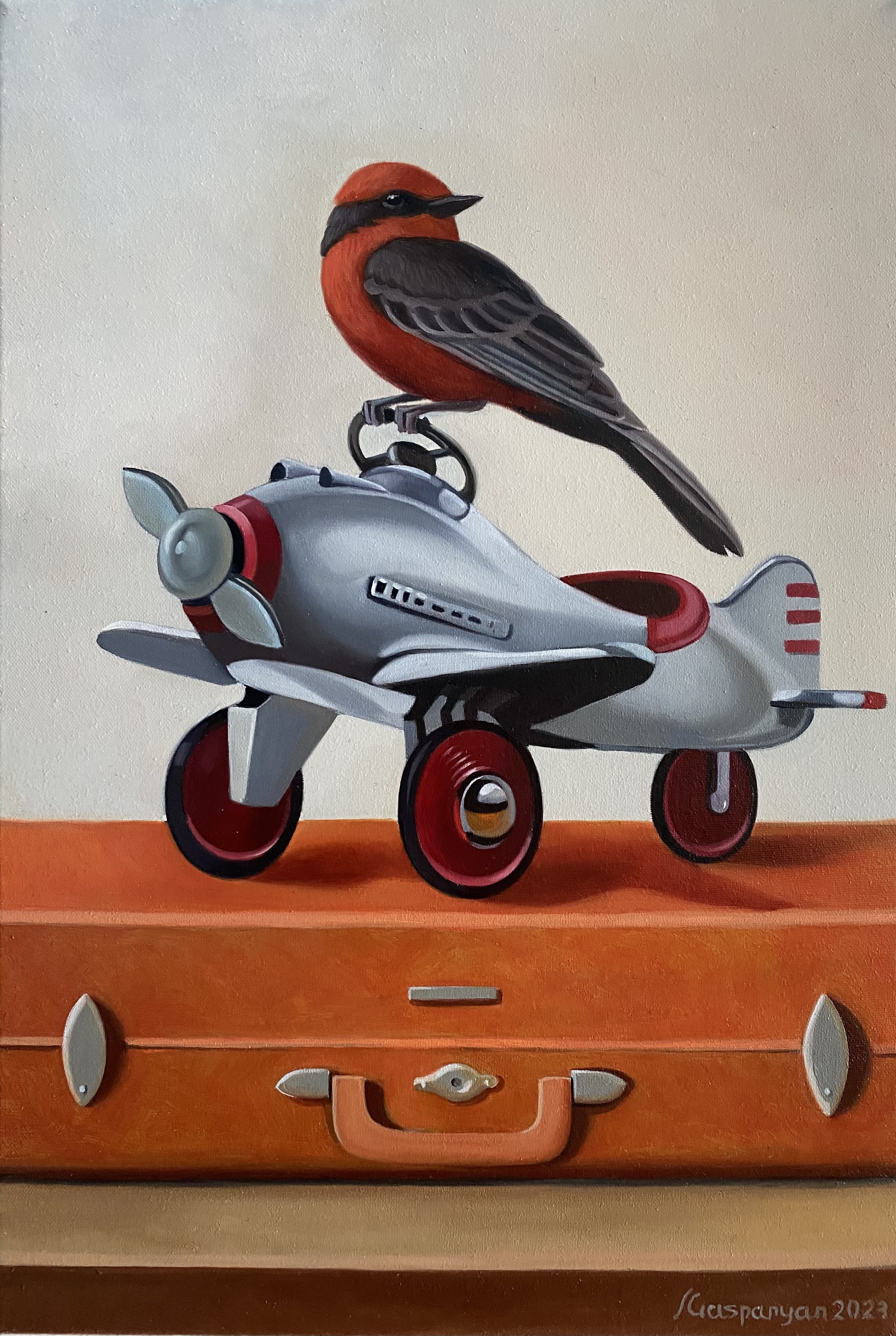 Ara Gasparyan, Still life with bird and plane Ara Gasparyan, Still life with bird and plane