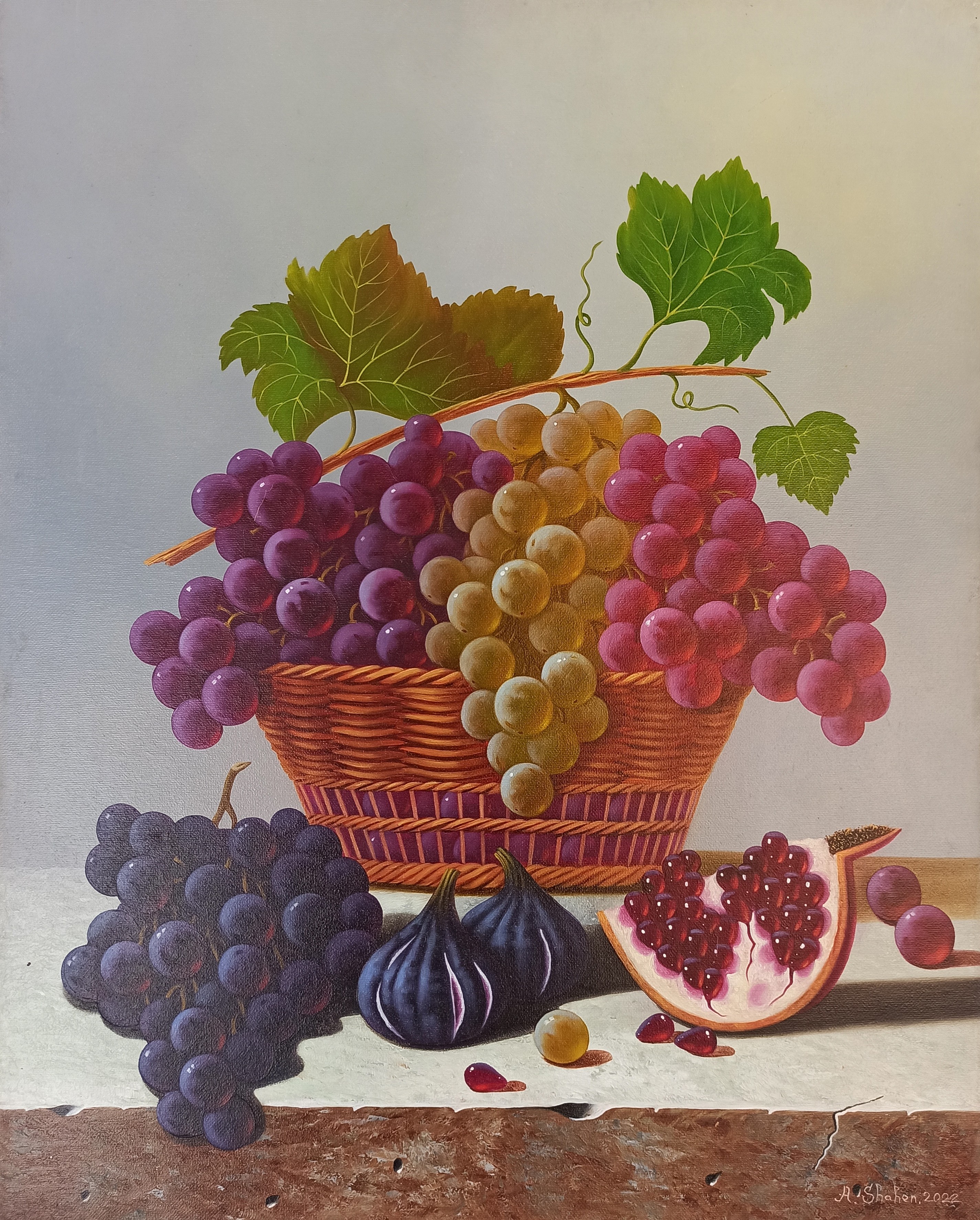 Shahen Aleksandryan, Still life - pomegranate and grapes Shahen Aleksandryan, Still life - pomegranate and grapes