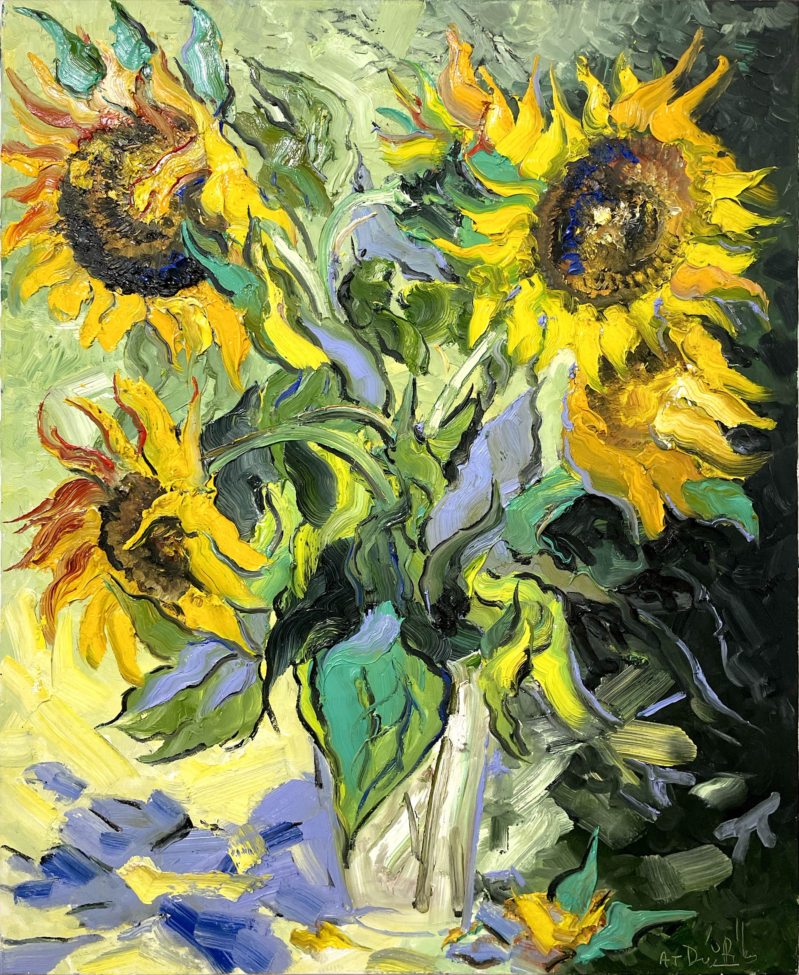 Denis Ribas, Tournesols au vase I Denis Ribas, Tournesols au vase I