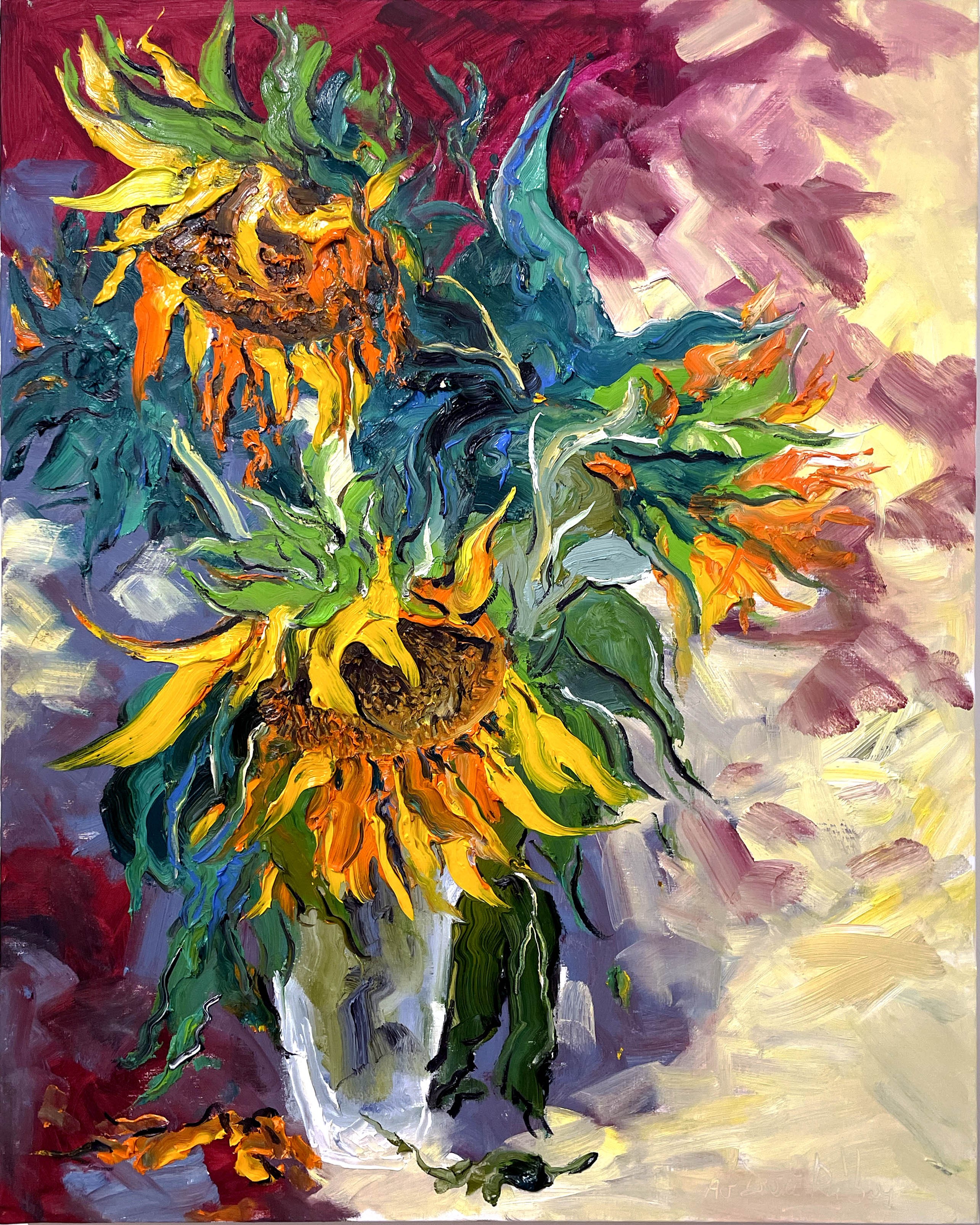 Denis Ribas, Tournesols au vase III Denis Ribas, Tournesols au vase III