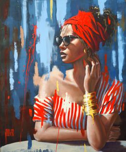 Pintura, Femme au turban rouge, Sylvie Julkowski-Egard