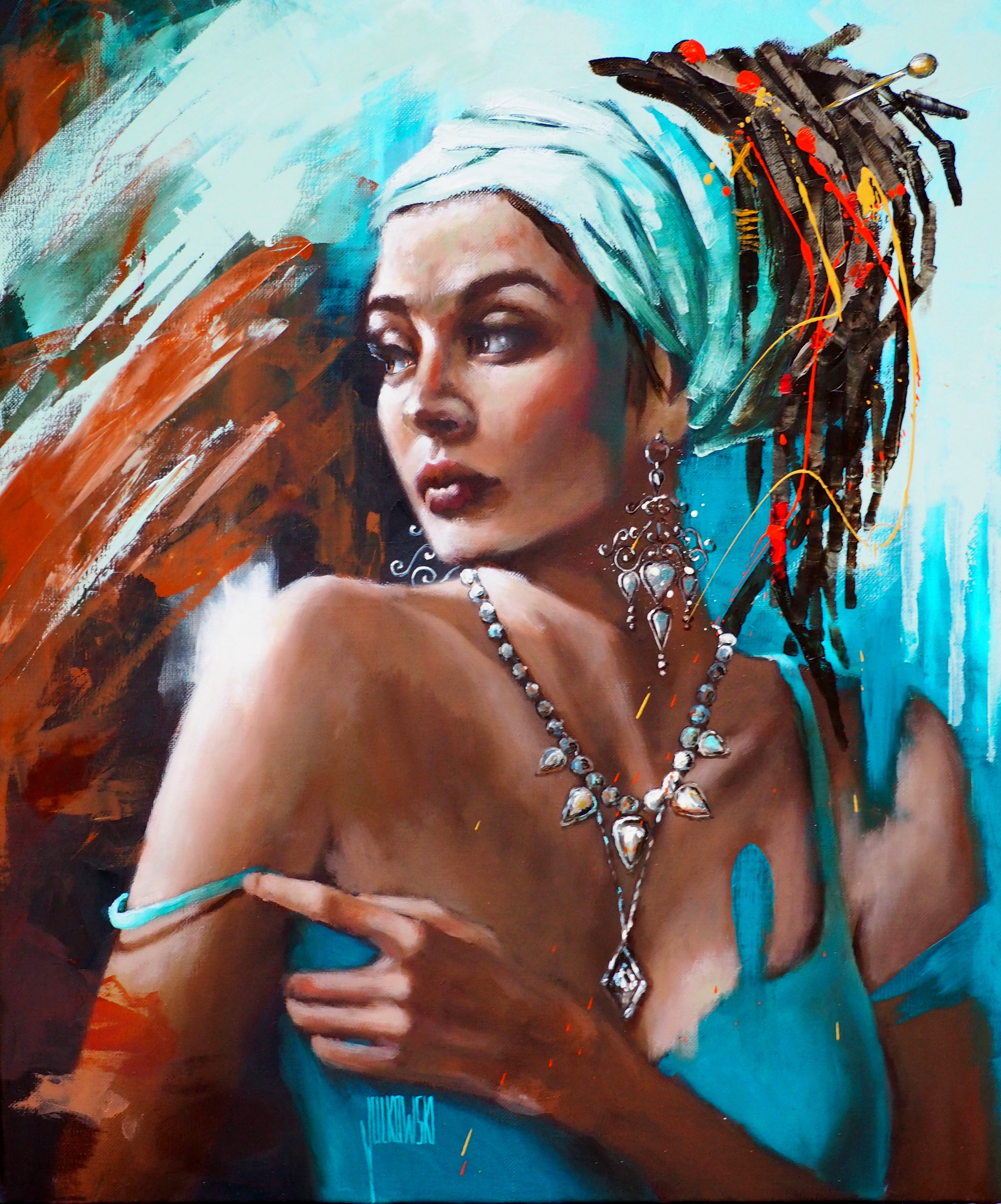 Sylvie Julkowski-Egard, Portrait turquoise Sylvie Julkowski-Egard, Portrait turquoise