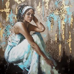 Painting, De blanc et d'or, Sylvie Julkowski-Egard