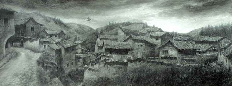 Luis Alberto Quispe, Sunset, Fine Art Drawings on Fine art paper