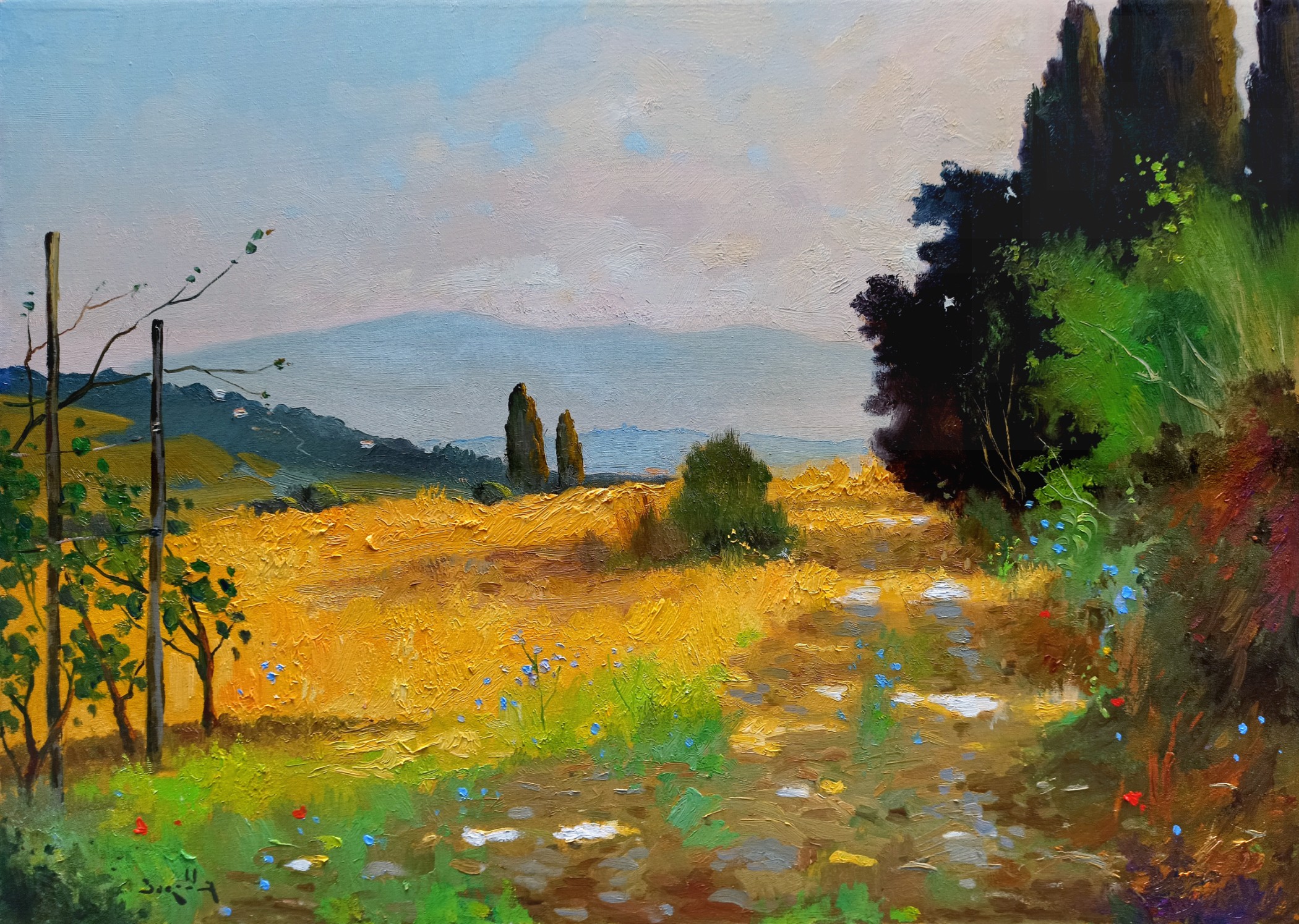 Andrea Borella, In the summer - Tuscany landscape painting Andrea Borella, In the summer - Tuscany landscape painting
