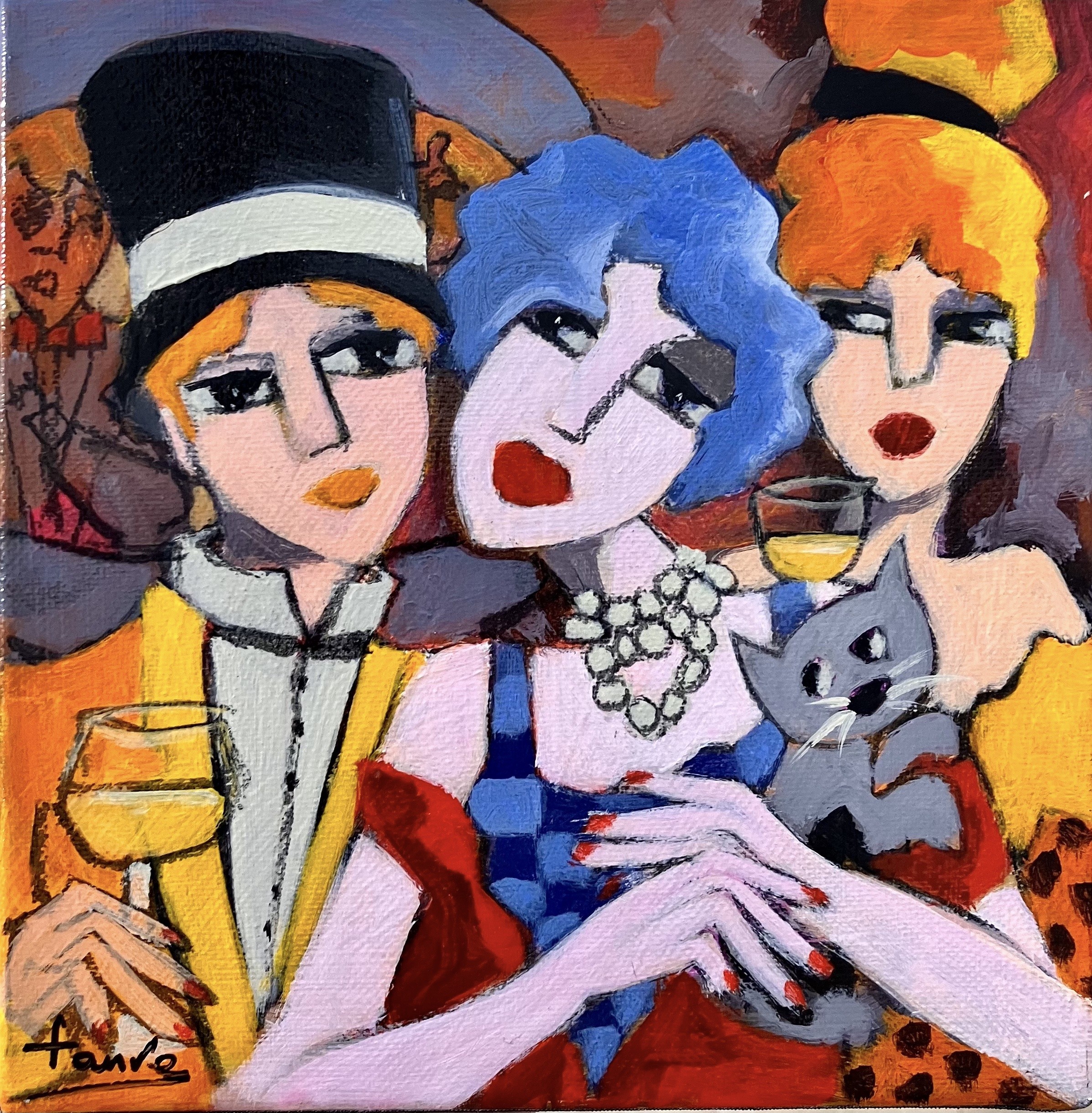 Martine Fauve Dechavanne, Le chat et sa maitresse Martine Fauve Dechavanne, Le chat et sa maitresse