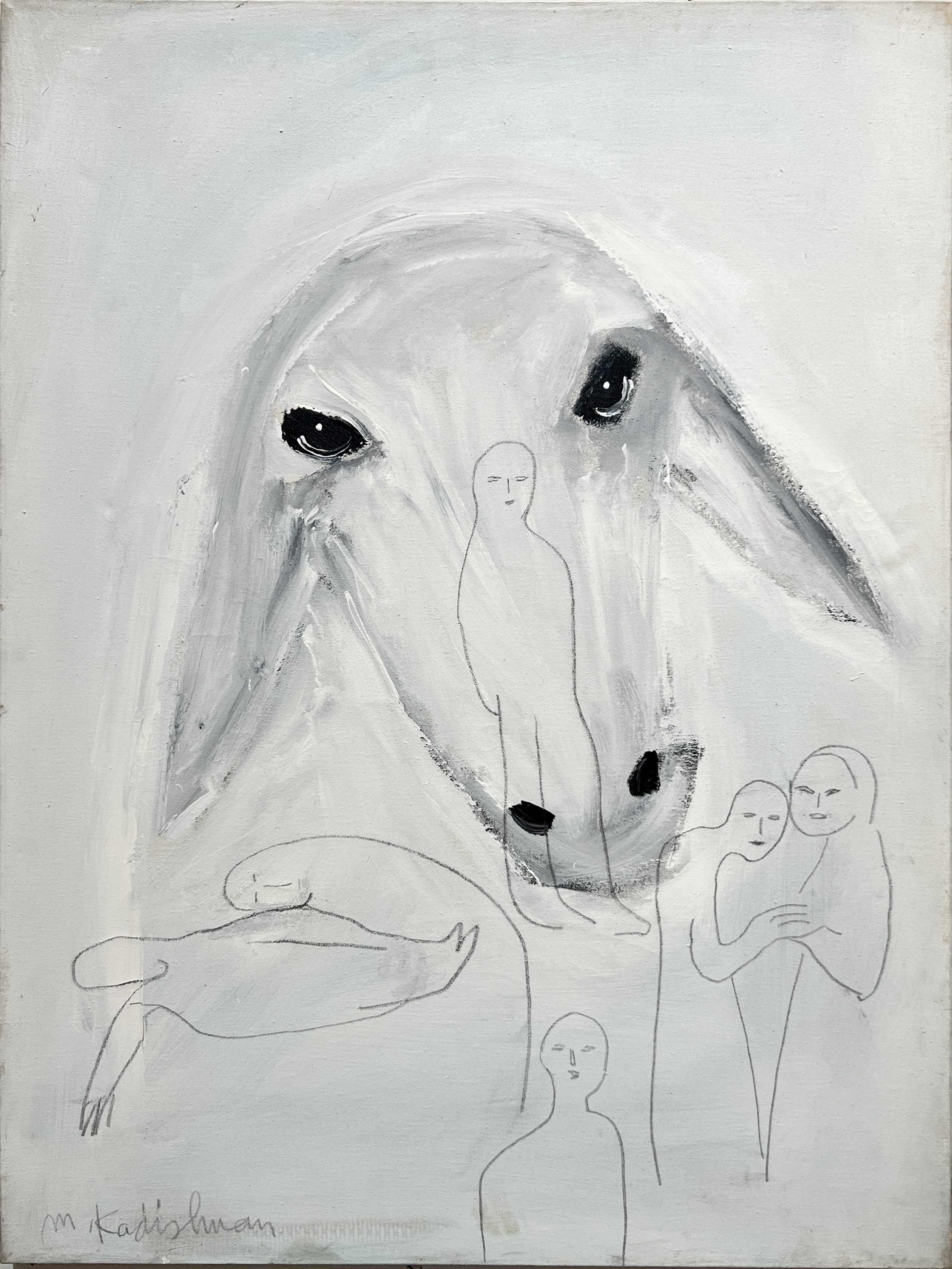 Menashe Kadishman, White sheep Menashe Kadishman, White sheep