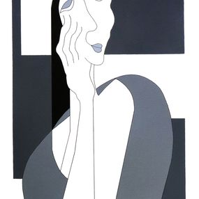 Peinture, La penseuse, Hildegarde Handsaeme