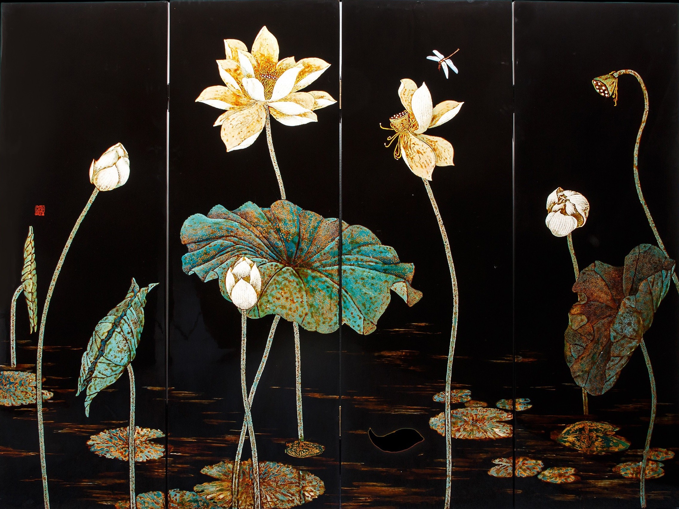 Hong Yu, Water Lillies Room Divider Hong Yu, Water Lillies Room Divider