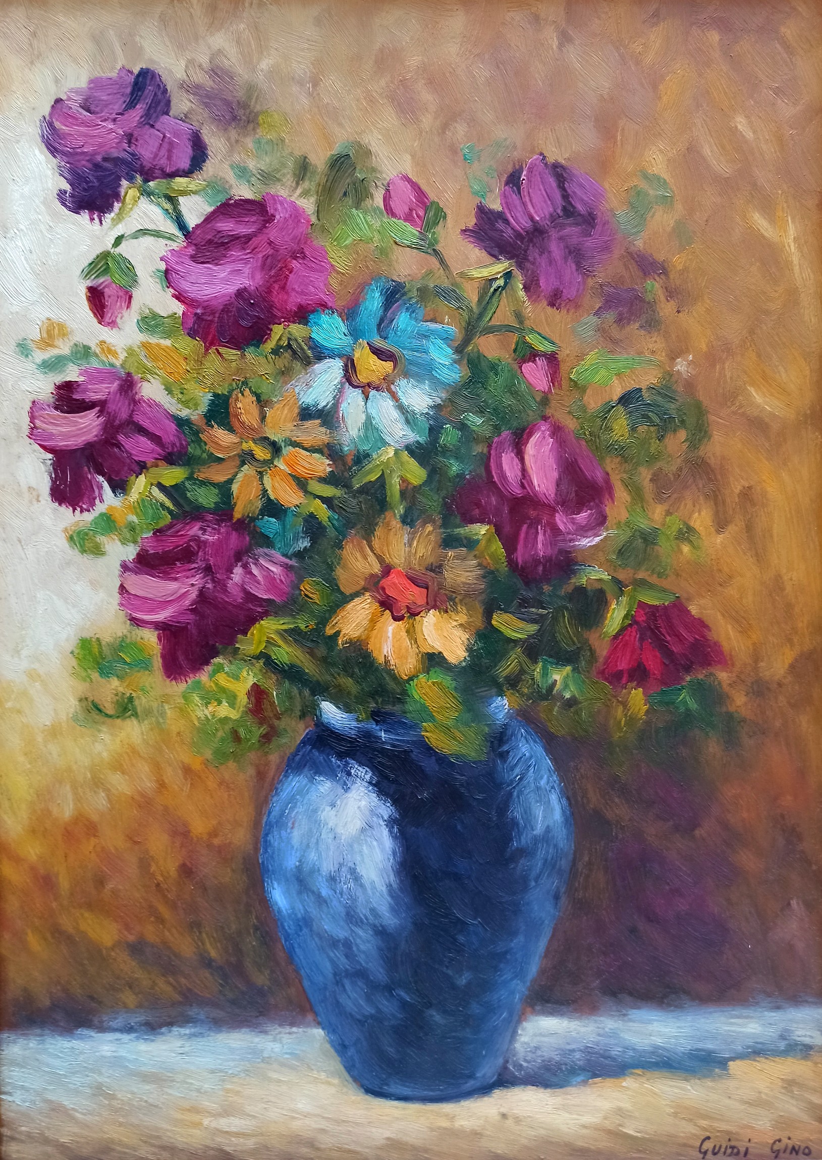 Gino Guidi, Fresh flowers - Italian old painting Gino Guidi, Fresh flowers - Italian old painting