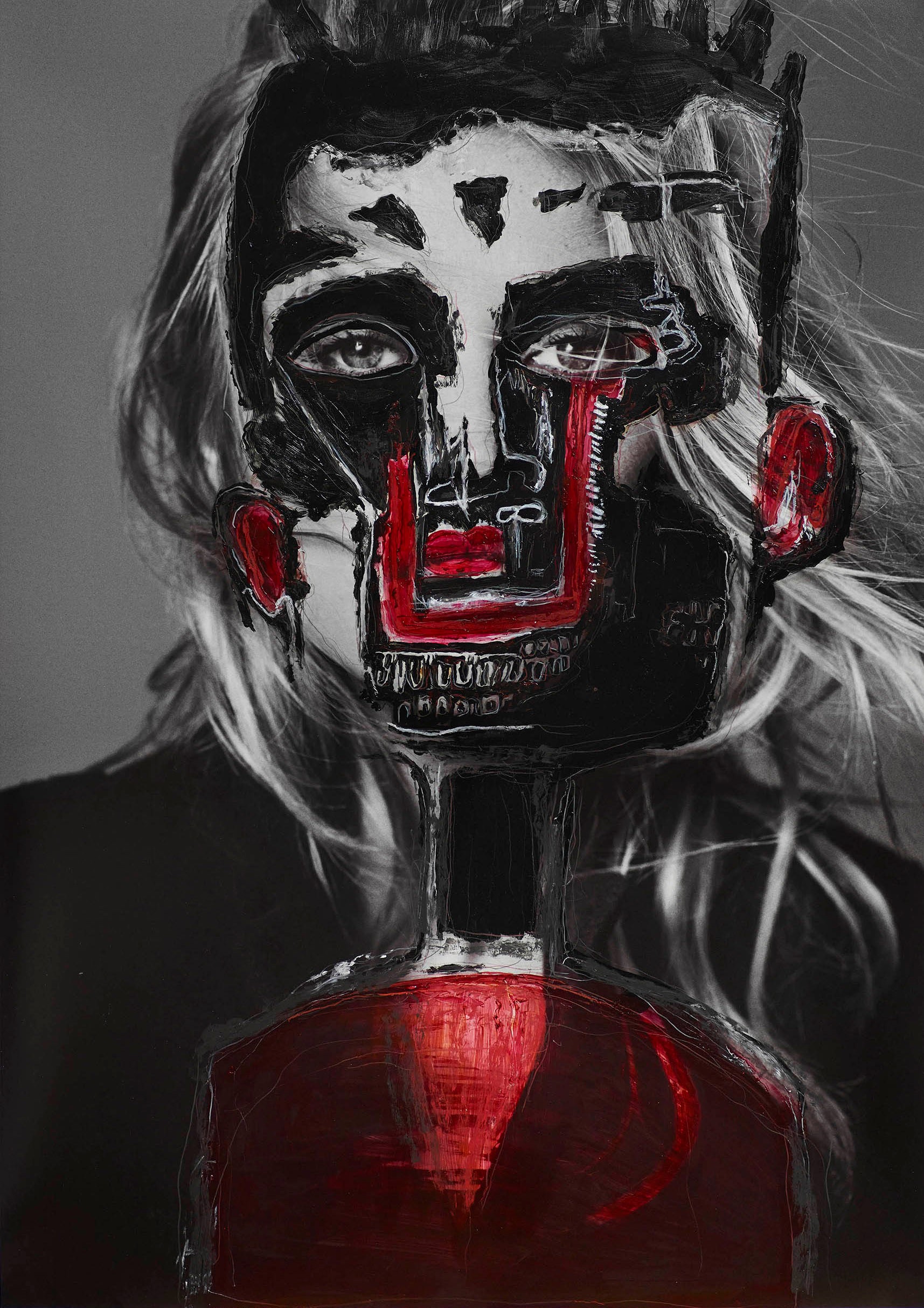 Hunter & Gatti, Toni Garrn, Portrait Intervened by the artists. Hunter & Gatti, Toni Garrn, Portrait Intervened by the artists.