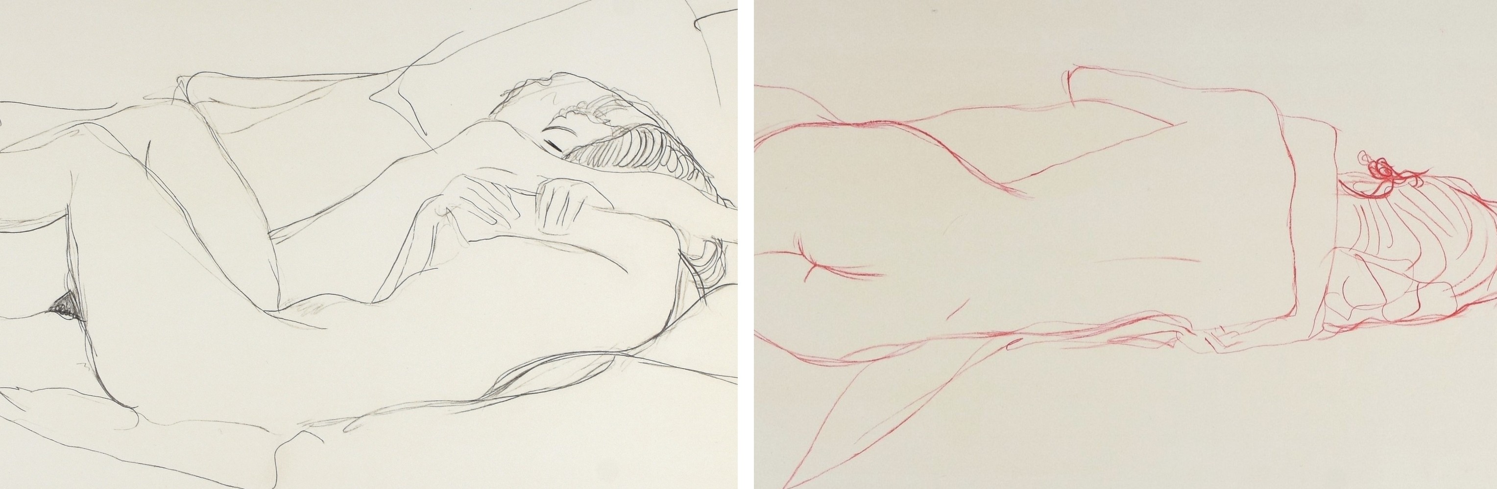 Gustav Klimt, Etudes 1 & 2 pour le serpent d'eau - Deux femmes enlacées, 1905 | Studies 1 & 2 for water snakes - Two women embracing, 1905 Gustav Klimt, Etudes 1 & 2 pour le serpent d'eau - Deux femmes enlacées, 1905 | Studies 1 & 2 for water snakes - Two women embracing, 1905