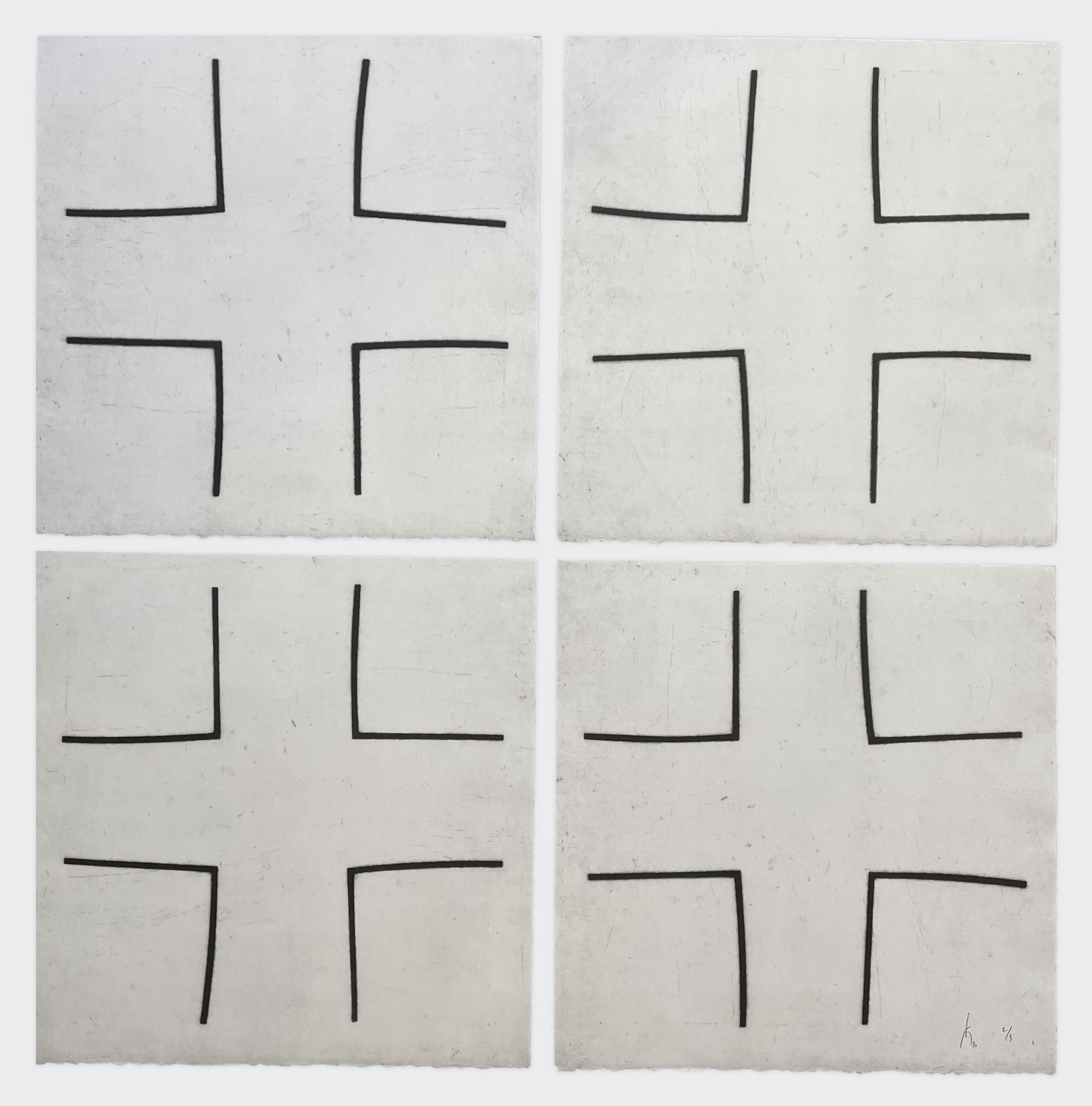 Pierre Muckensturm, 204c1741-A-B-C-D (polyptyque) - quatre fois quatre angles avec entras opposés - Pierre Muckensturm, 204c1741-A-B-C-D (polyptyque) - quatre fois quatre angles avec entras opposés -