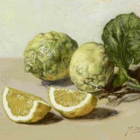 Painting, Lemons and Artichoke, Gennaro Bottiglieri