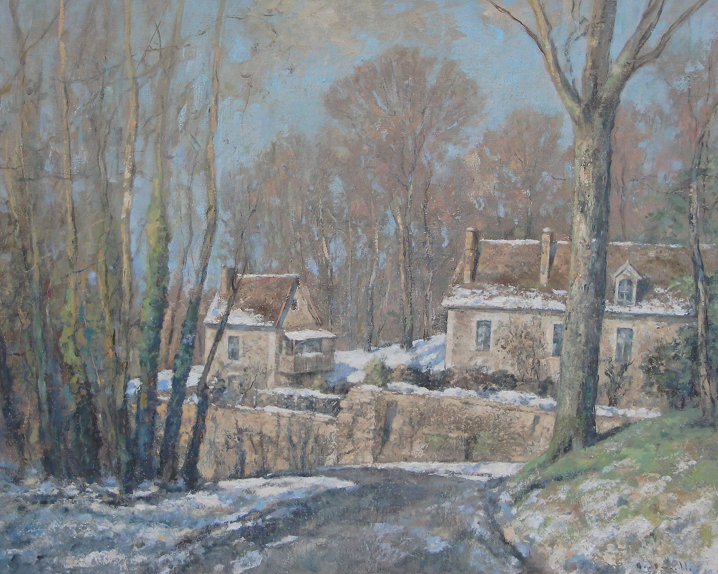 André Boubounelle, La maison de l'écrivaine, sous la neige André Boubounelle, La maison de l'écrivaine, sous la neige