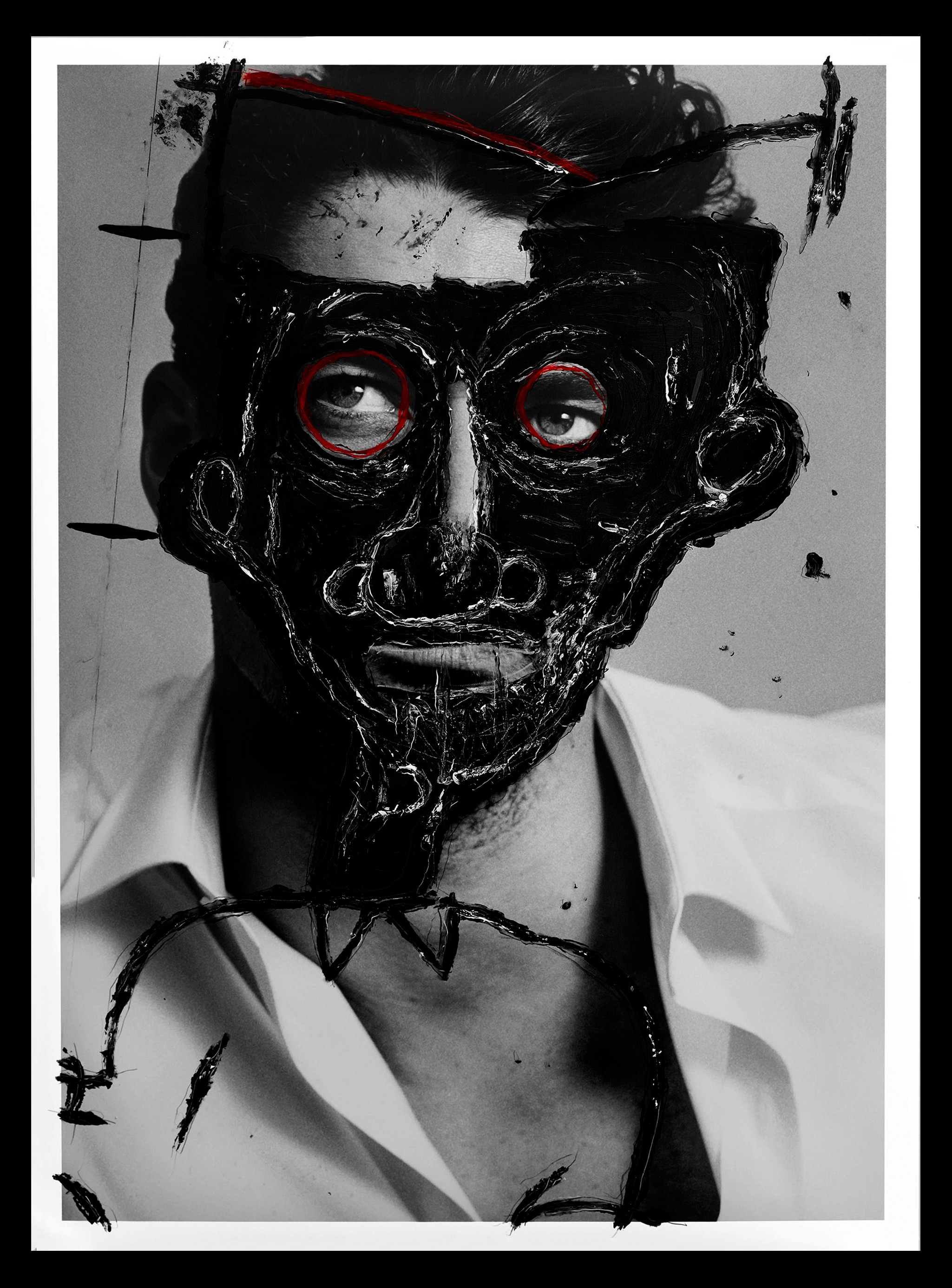 Hunter & Gatti, David Gandy. Portrait intervened by the artists Hunter & Gatti, David Gandy. Portrait intervened by the artists