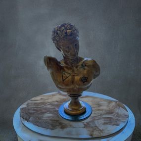 Escultura, Cosmic Messenger: The rustic Hermes bust 1/1, Dervis Akdemir