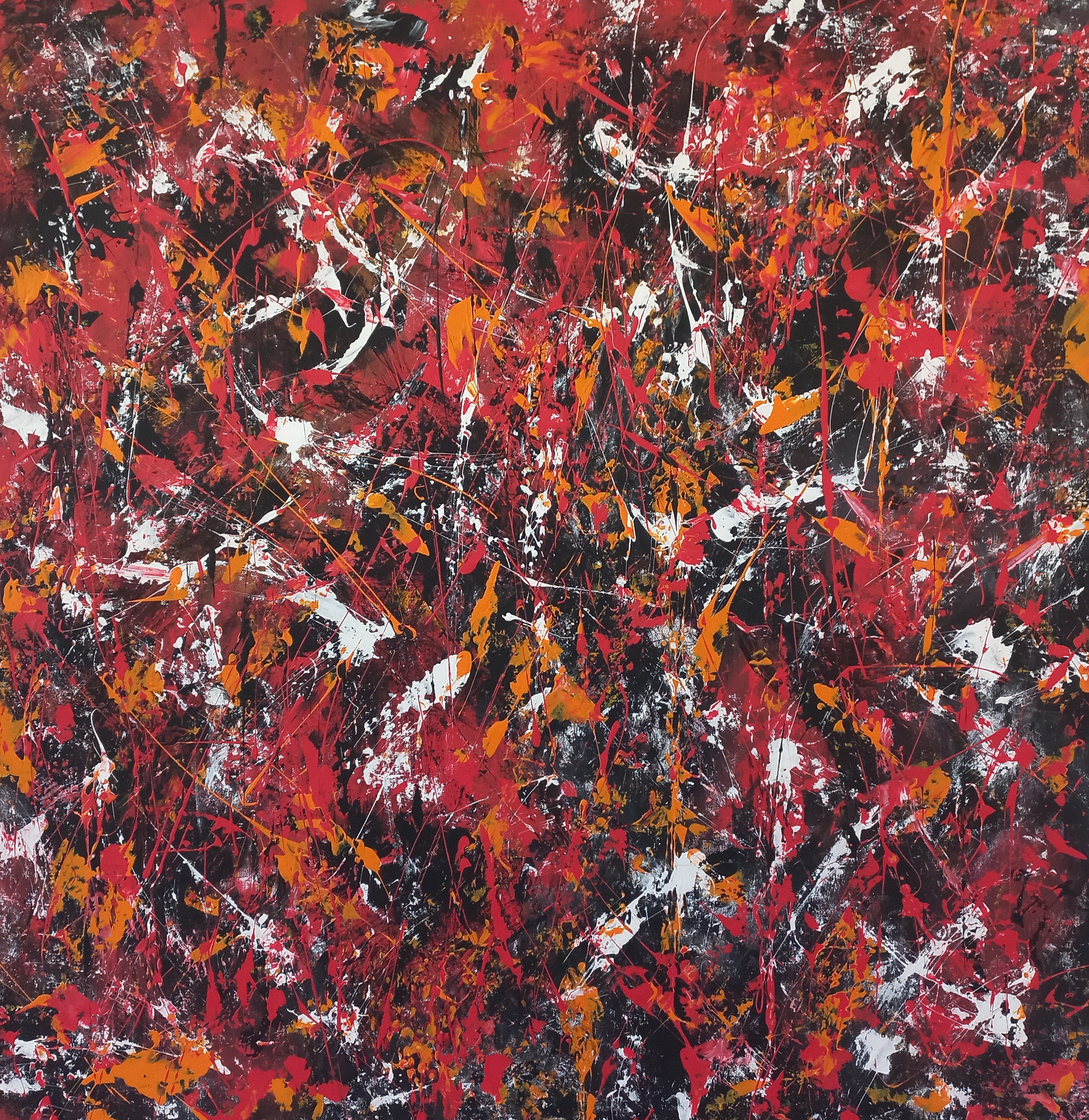 Max Yaskin, J. Pollock style acrylic Max Yaskin, J. Pollock style acrylic