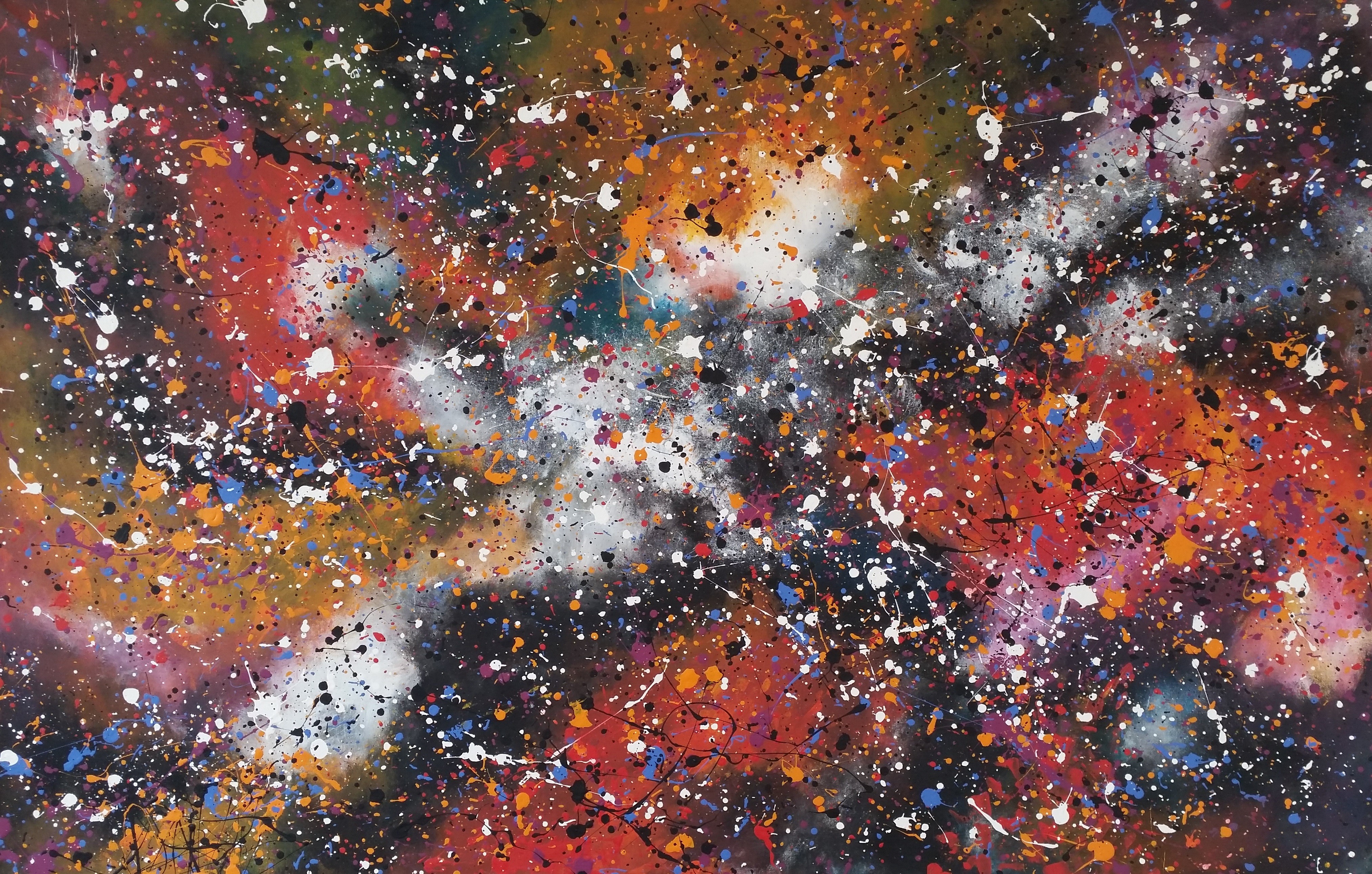 Max Yaskin, J. Pollock style acrylic Max Yaskin, J. Pollock style acrylic