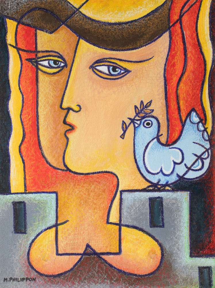 Michel Philippon, La Dame du château - série Femme et oiseaux Michel Philippon, La Dame du château - série Femme et oiseaux