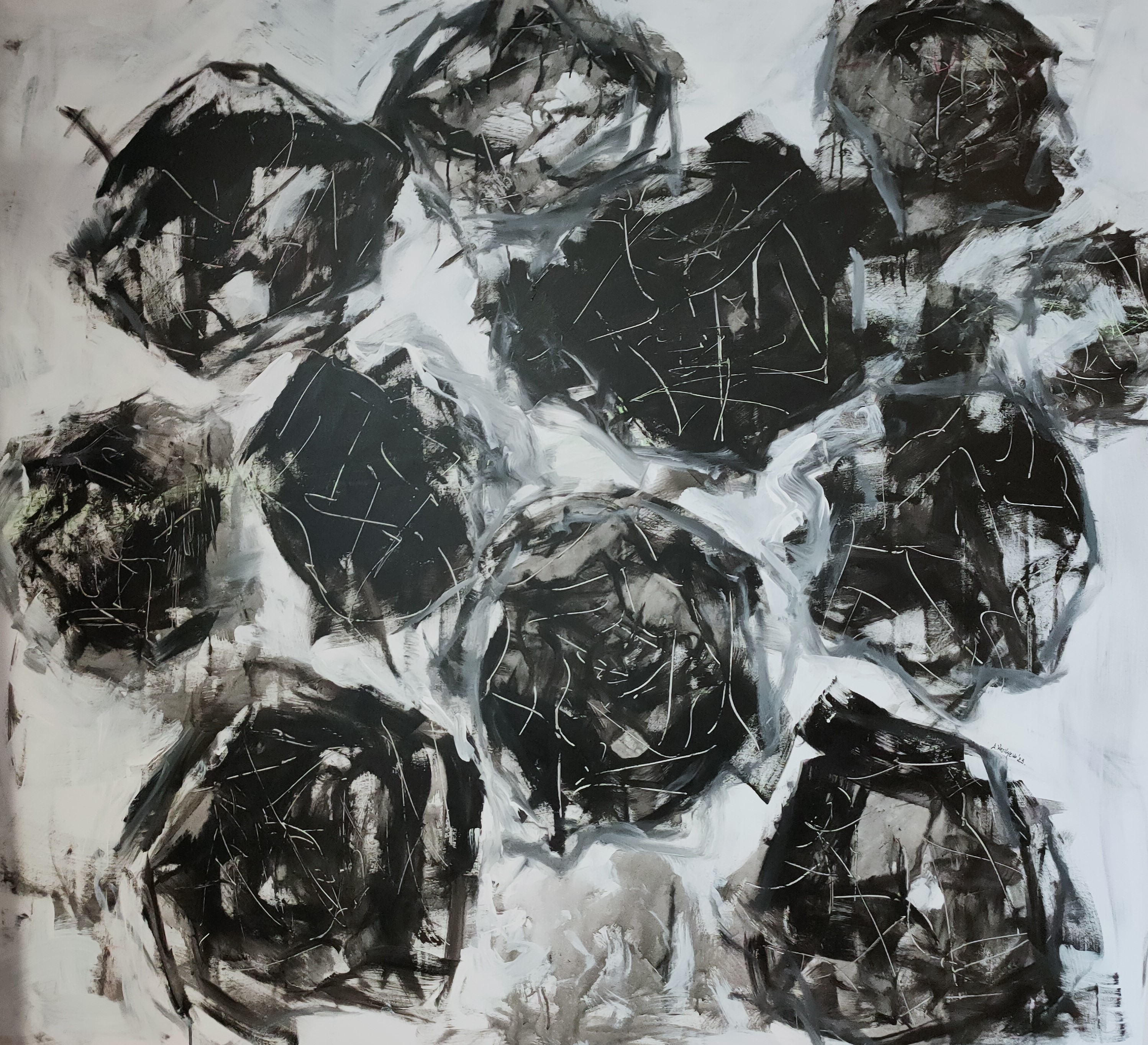 Anastasia Vasilyeva, Black Roses Large Scale painting Anastasia Vasilyeva, Black Roses Large Scale painting