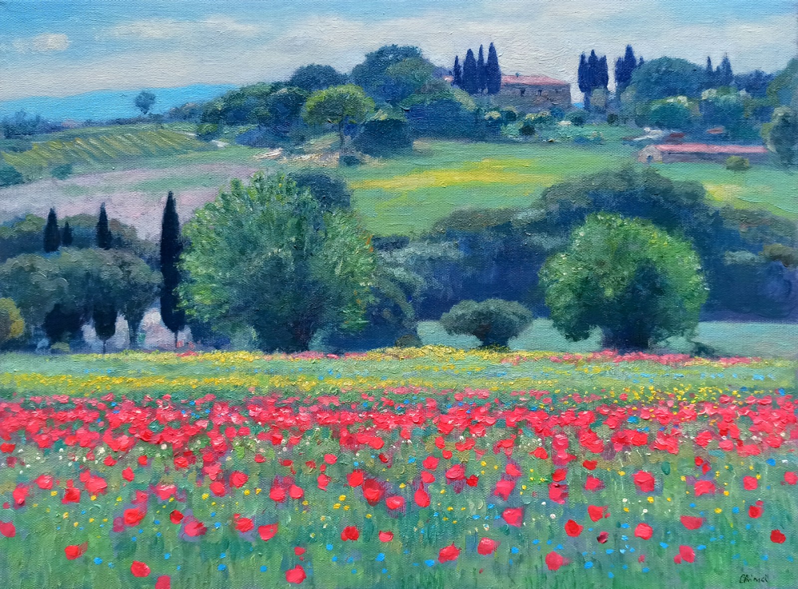 Riccardo Chirici, Paesaggio Toscano - Tuscany painting landscape Riccardo Chirici, Paesaggio Toscano - Tuscany painting landscape
