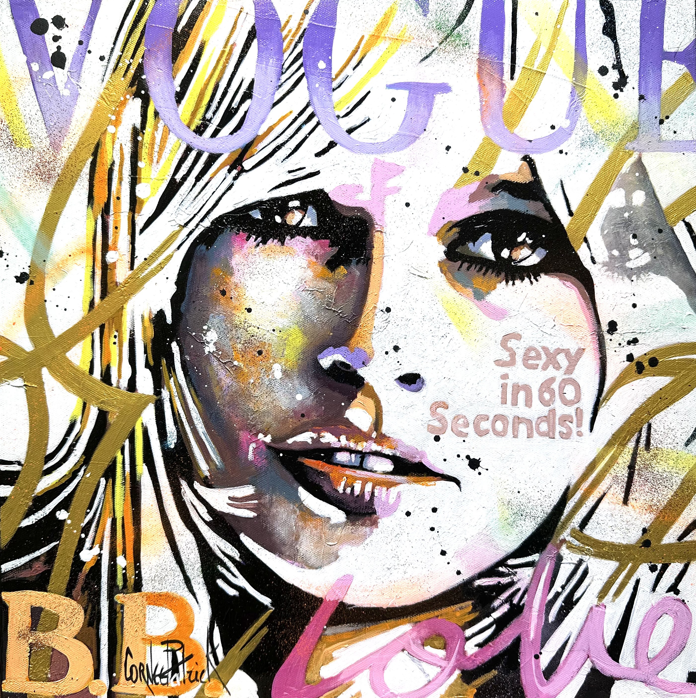 Patrick Cornée, Brigitte Bardot, vogue, purple and gold version Patrick Cornée, Brigitte Bardot, vogue, purple and gold version