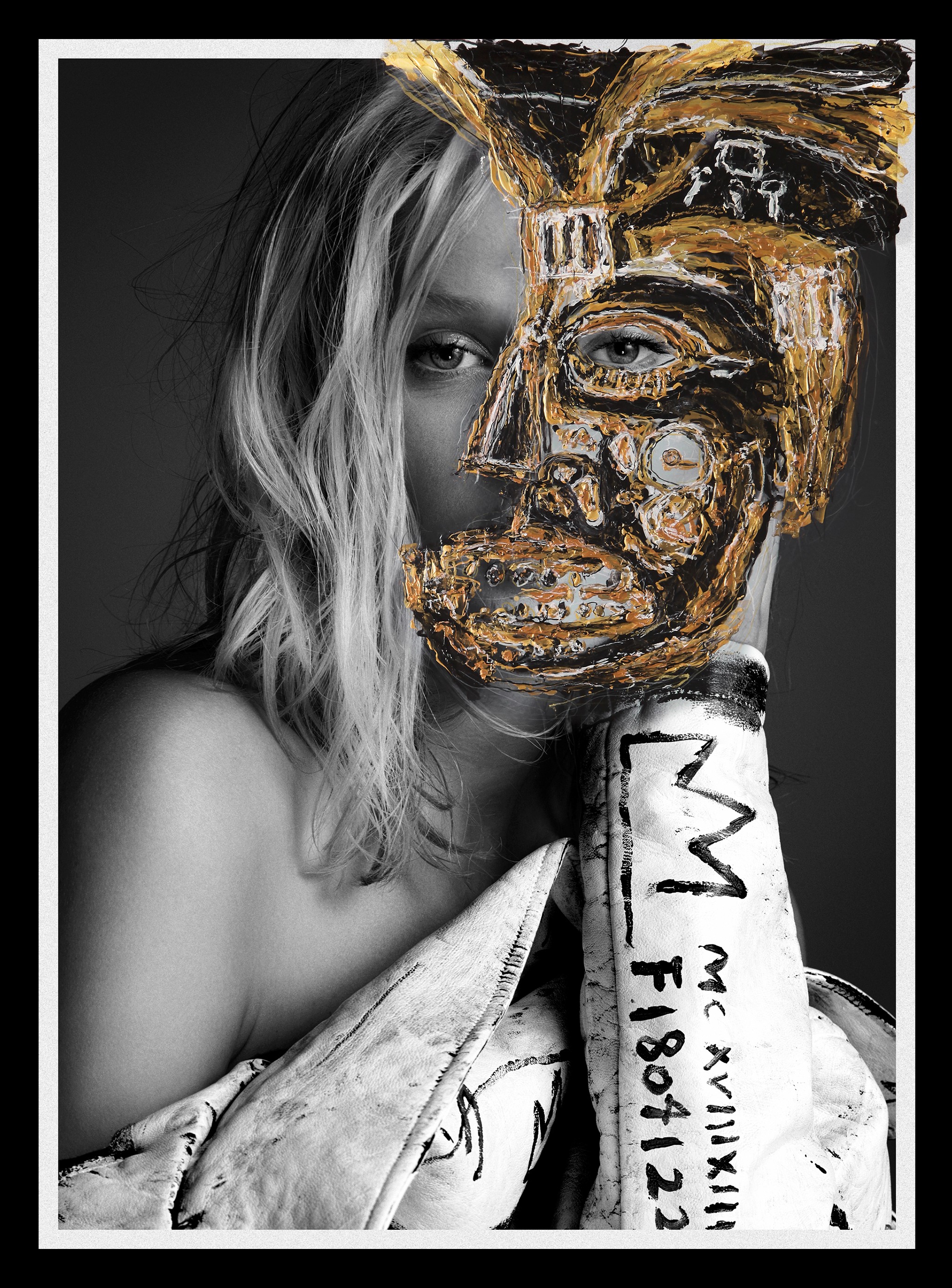 Hunter & Gatti, Toni Garnn, Portrait intervened by the artists Hunter & Gatti, Toni Garnn, Portrait intervened by the artists