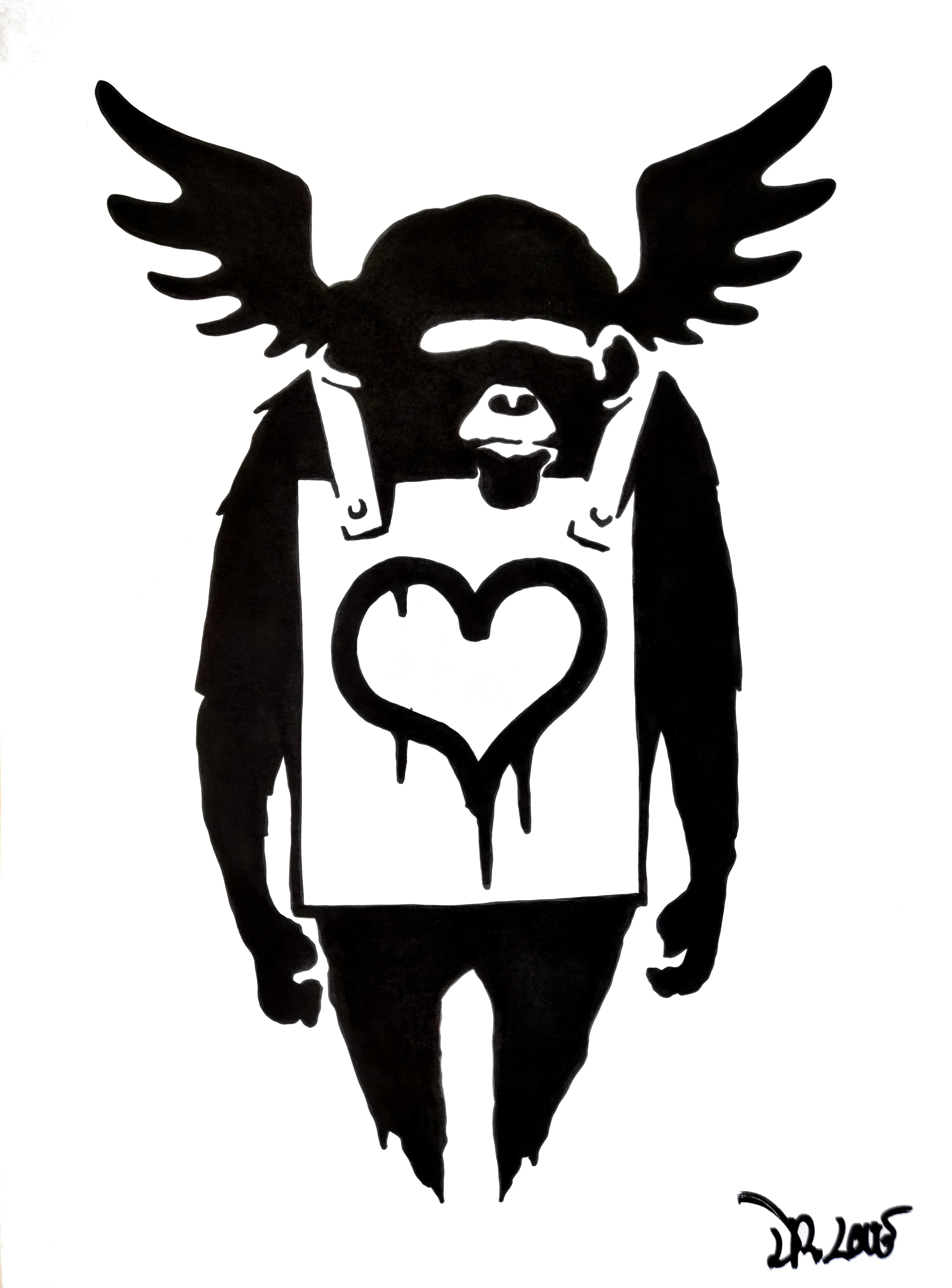 Dr. Love, Monkey angel (a tribute to Banksy) Dr. Love, Monkey angel (a tribute to Banksy)