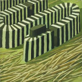 Gemälde, Bending black and white strip, Judith Berry