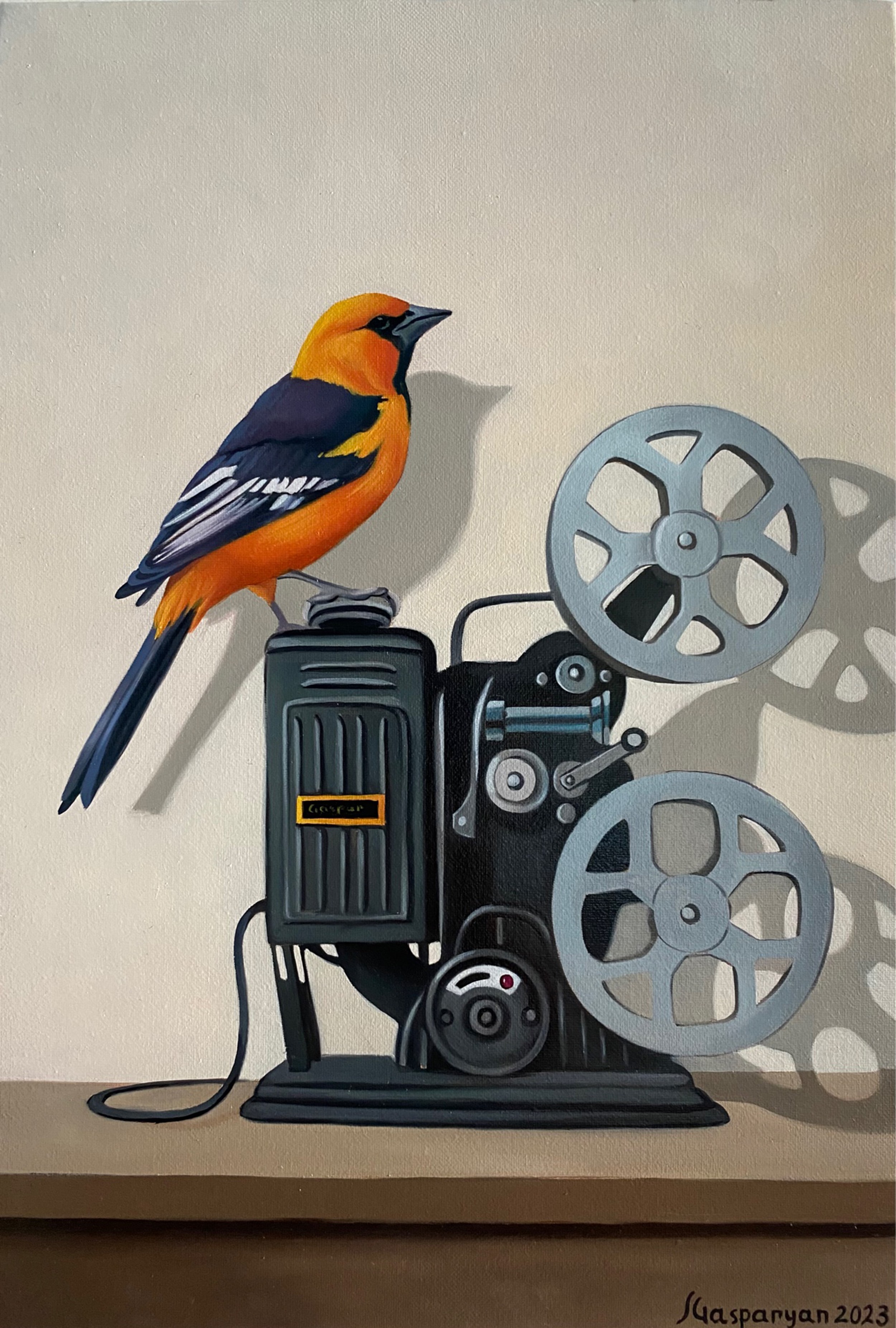 Ara Gasparyan, Still life with bird and old camera Ara Gasparyan, Still life with bird and old camera