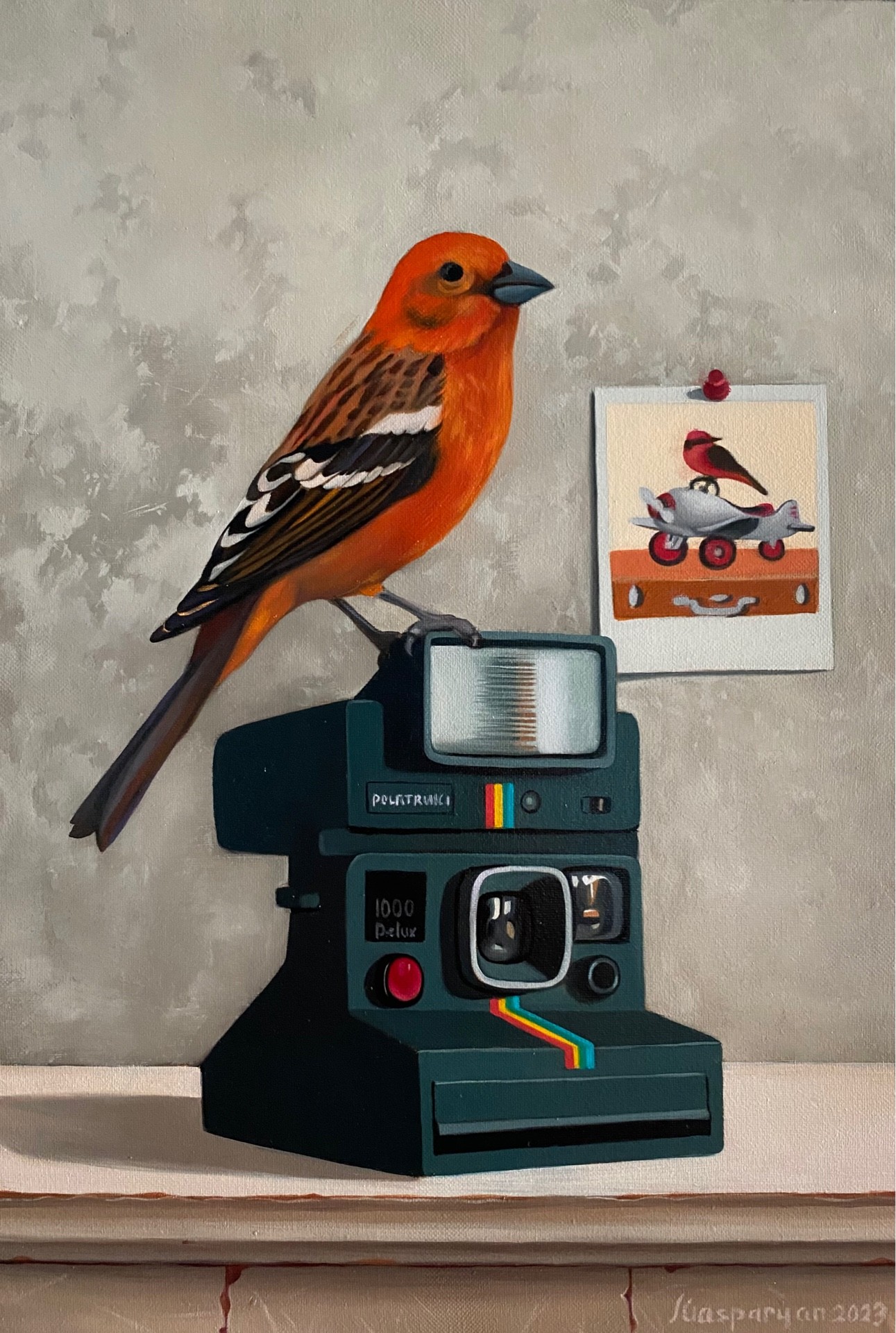 Ara Gasparyan, Still life with bird and polaroid Ara Gasparyan, Still life with bird and polaroid