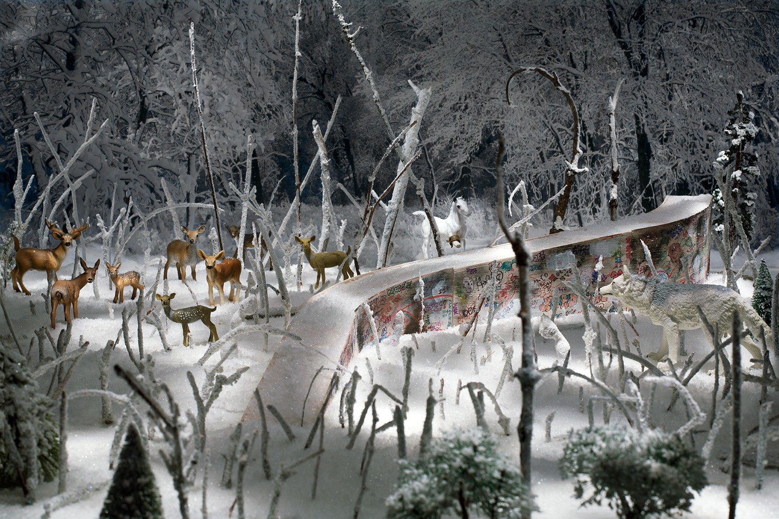 Diana Thorneycroft, Forest Ruin (with horse and deer) Diana Thorneycroft, Forest Ruin (with horse and deer)