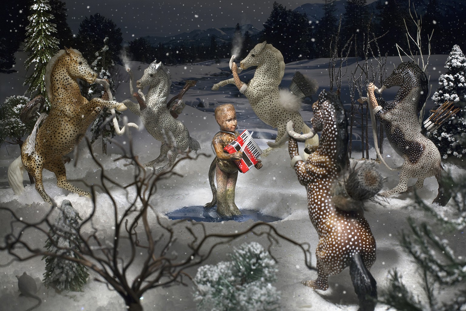 Diana Thorneycroft, Winter dancing horses (with accordian playing inseminator) Diana Thorneycroft, Winter dancing horses (with accordian playing inseminator)