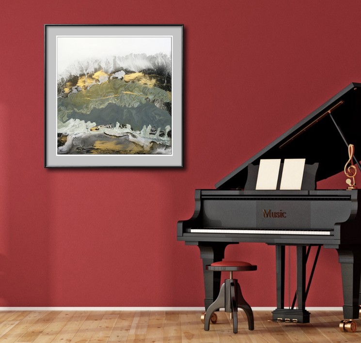 Yongmin Huang, Paysage imaginaire 8, Peinture sur toile