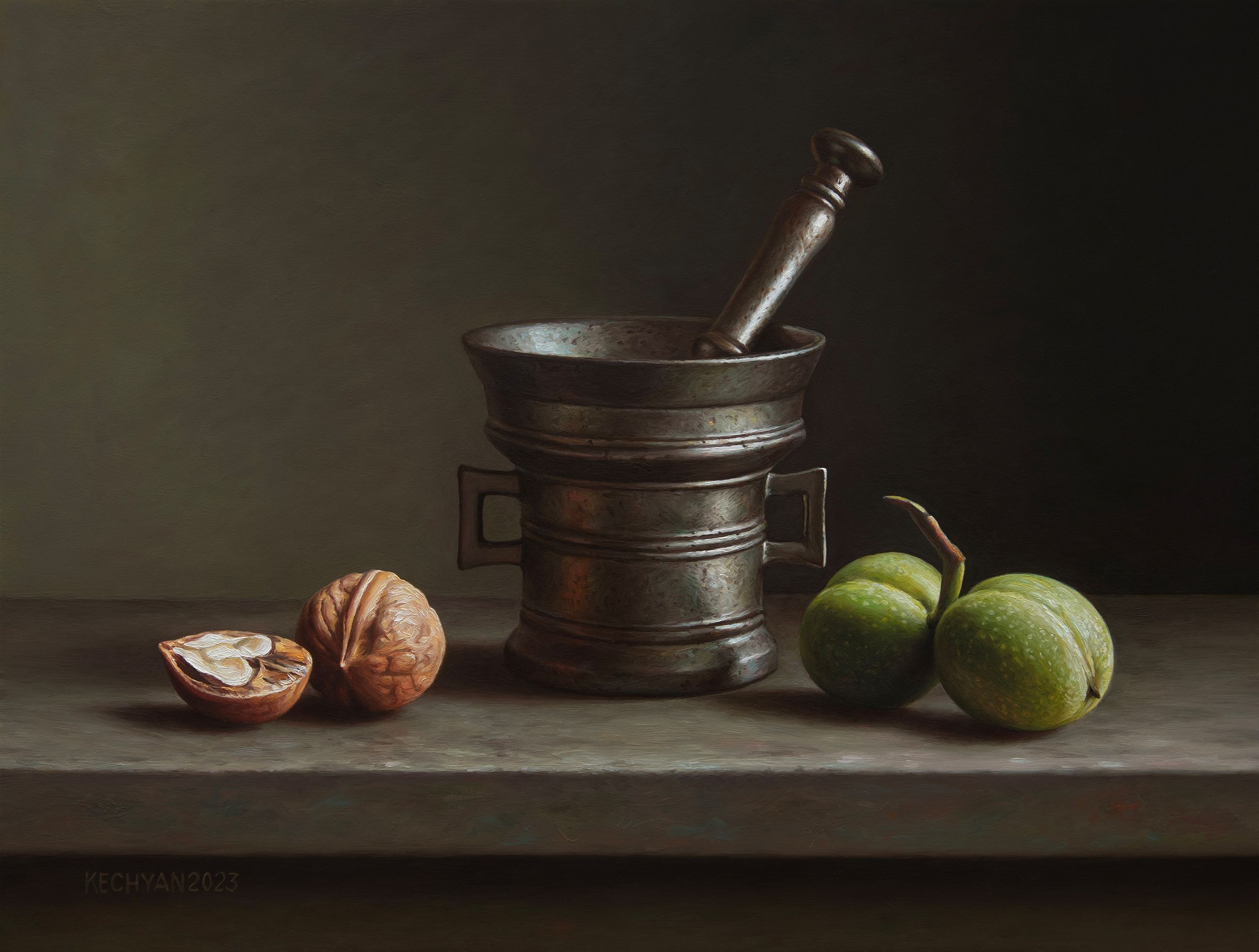 Albert Kechyan, Walnuts with a bronze mortar Albert Kechyan, Walnuts with a bronze mortar