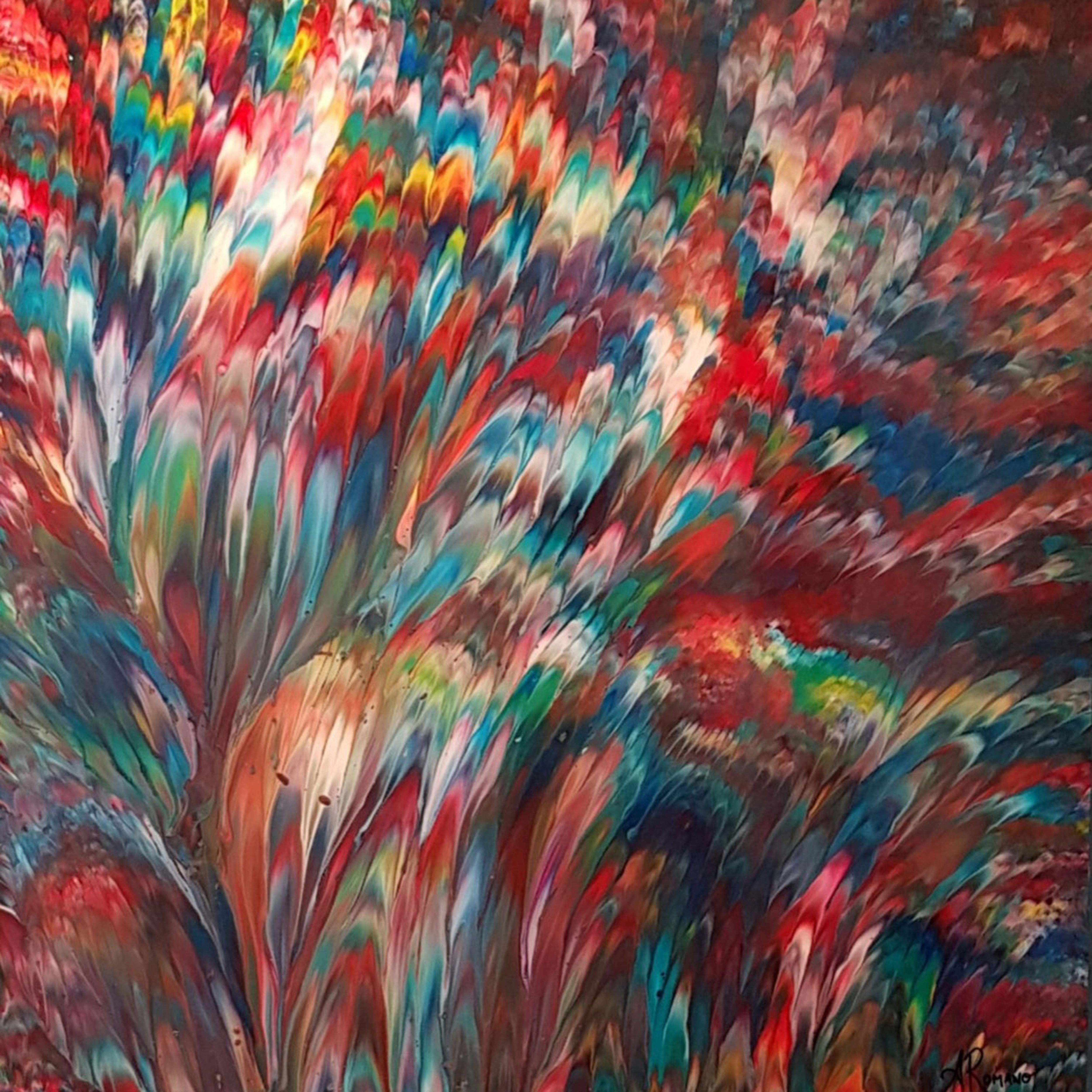 The Cosmos Abstract Acrylic Pour Painting on 12 X 24 Epoxy Coated
