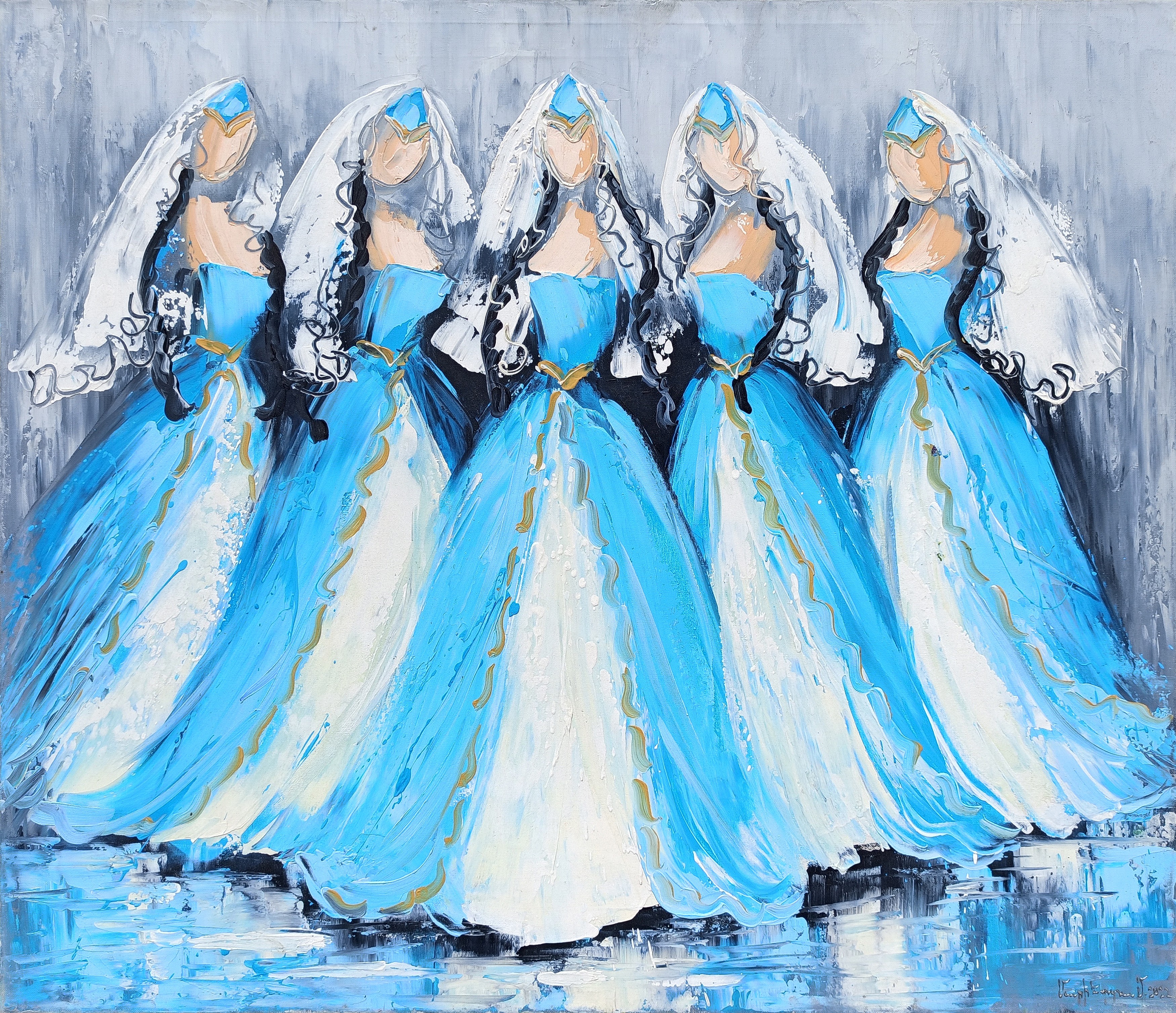 Marieta Martirosyan, Dancers in blue Marieta Martirosyan, Dancers in blue