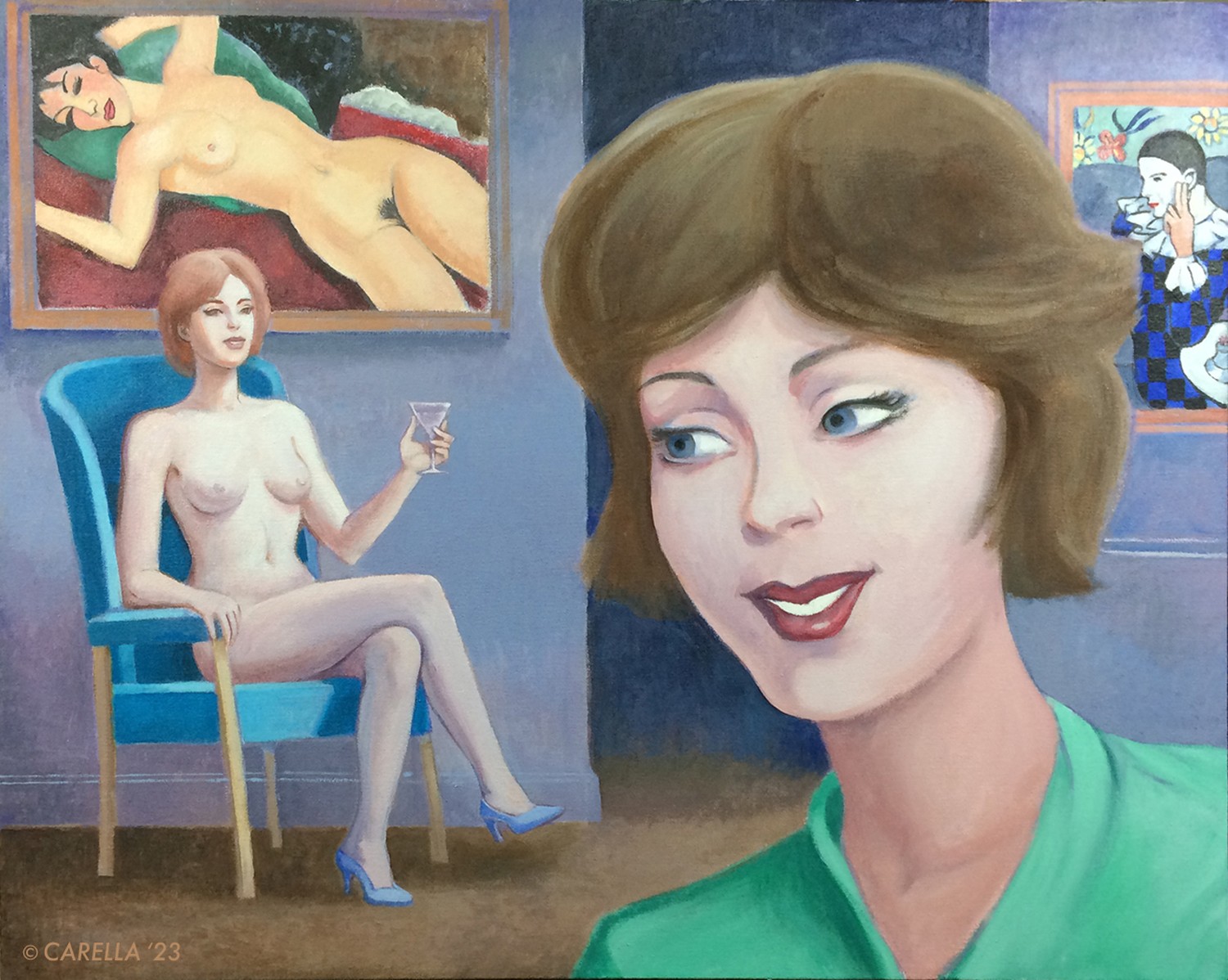Peter Carella, 3 Women and a Harlequin Peter Carella, 3 Women and a Harlequin
