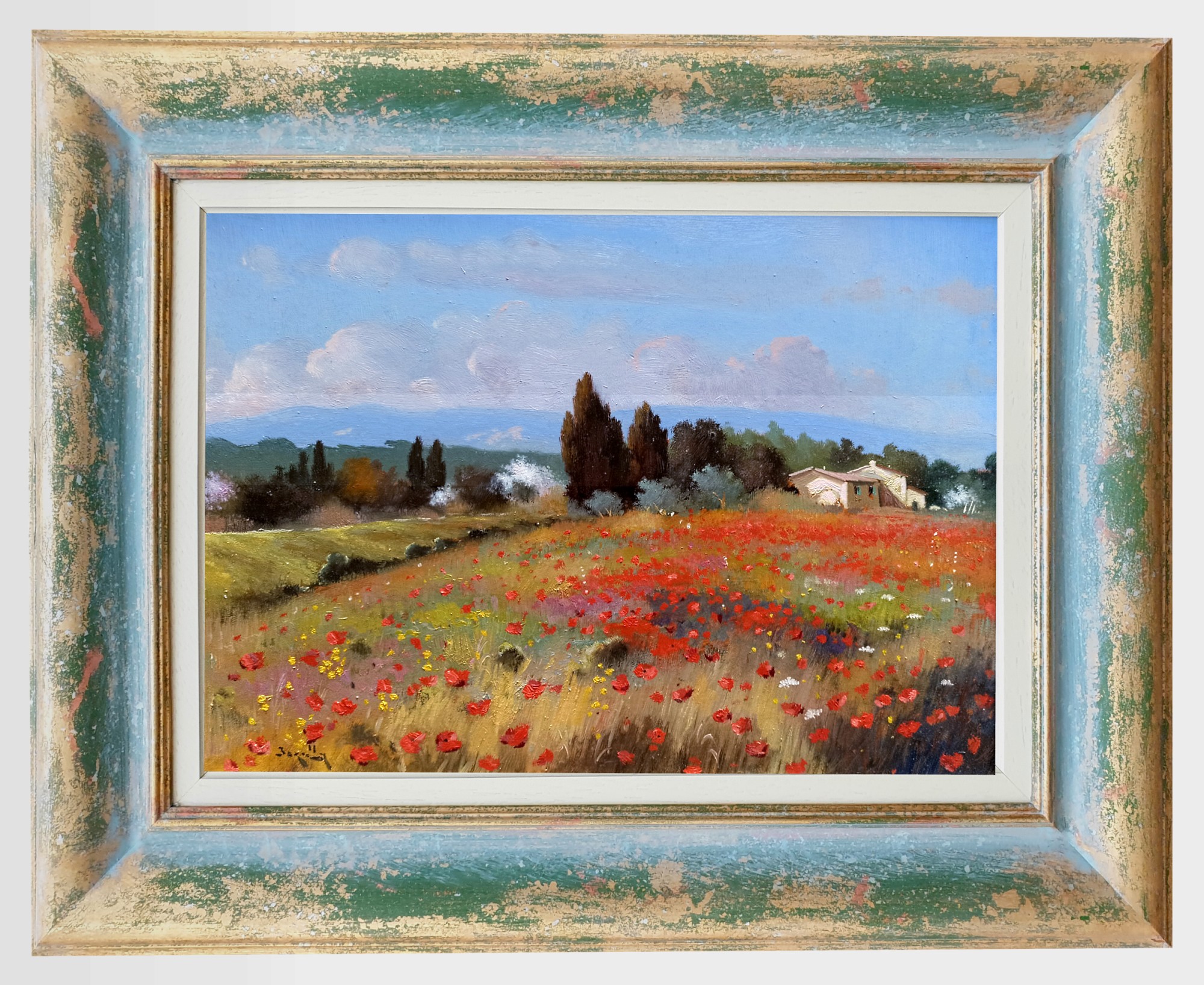 Andrea Borella, Countryside in June - Tuscany painting landscape Andrea Borella, Countryside in June - Tuscany painting landscape